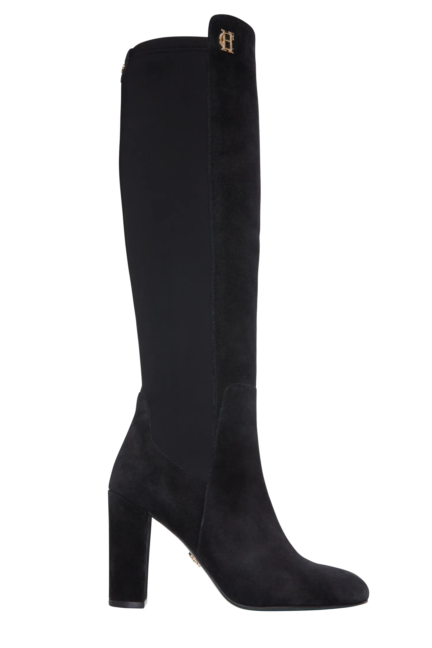 Women Holland Cooper Boots | Albany Heeled Boot (Black Suede)