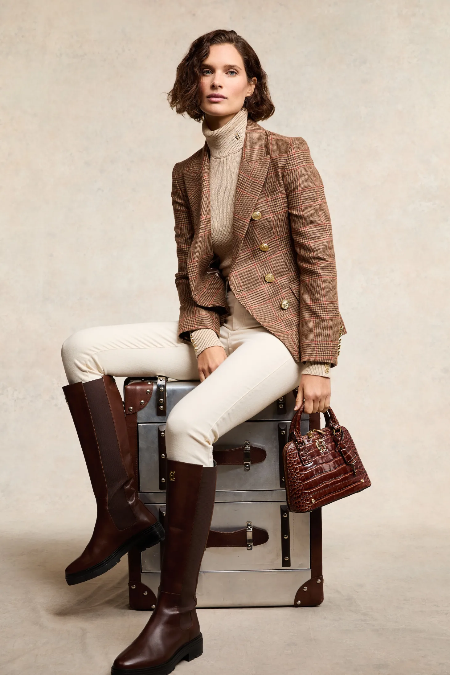 Women Holland Cooper Boots | Astoria Knee Boot (Rich Chocolate)