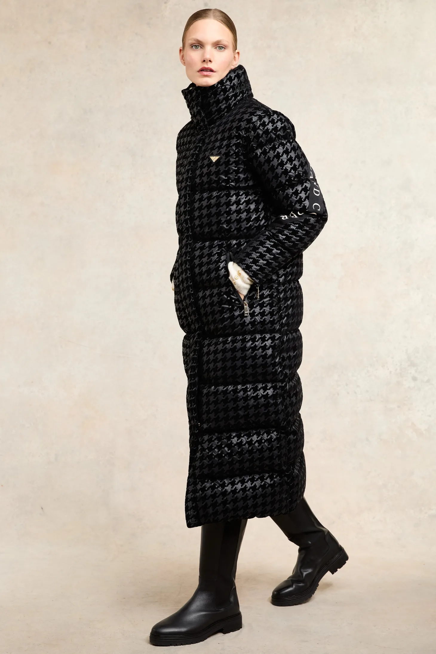 Women Holland Cooper Backpack | Coats | Camden Longline Coat (Mono Houndstooth)