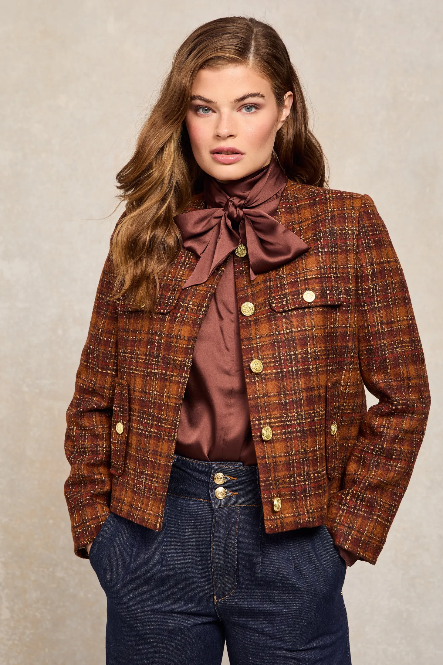 Women Holland Cooper Jackets | Tailoring | Chelsea Jacket (Amber Tweed)