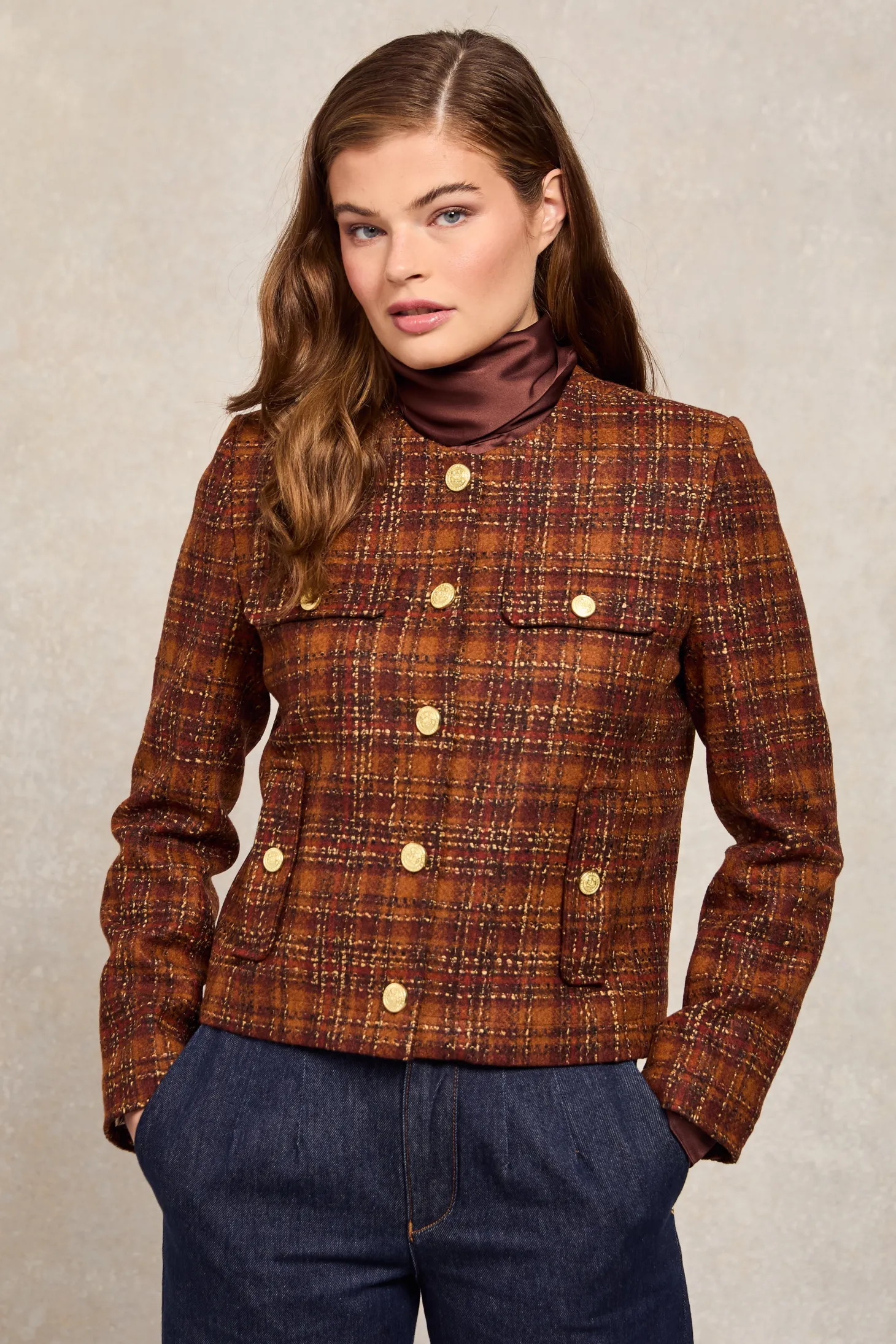 Women Holland Cooper Jackets | Tailoring | Chelsea Jacket (Amber Tweed)