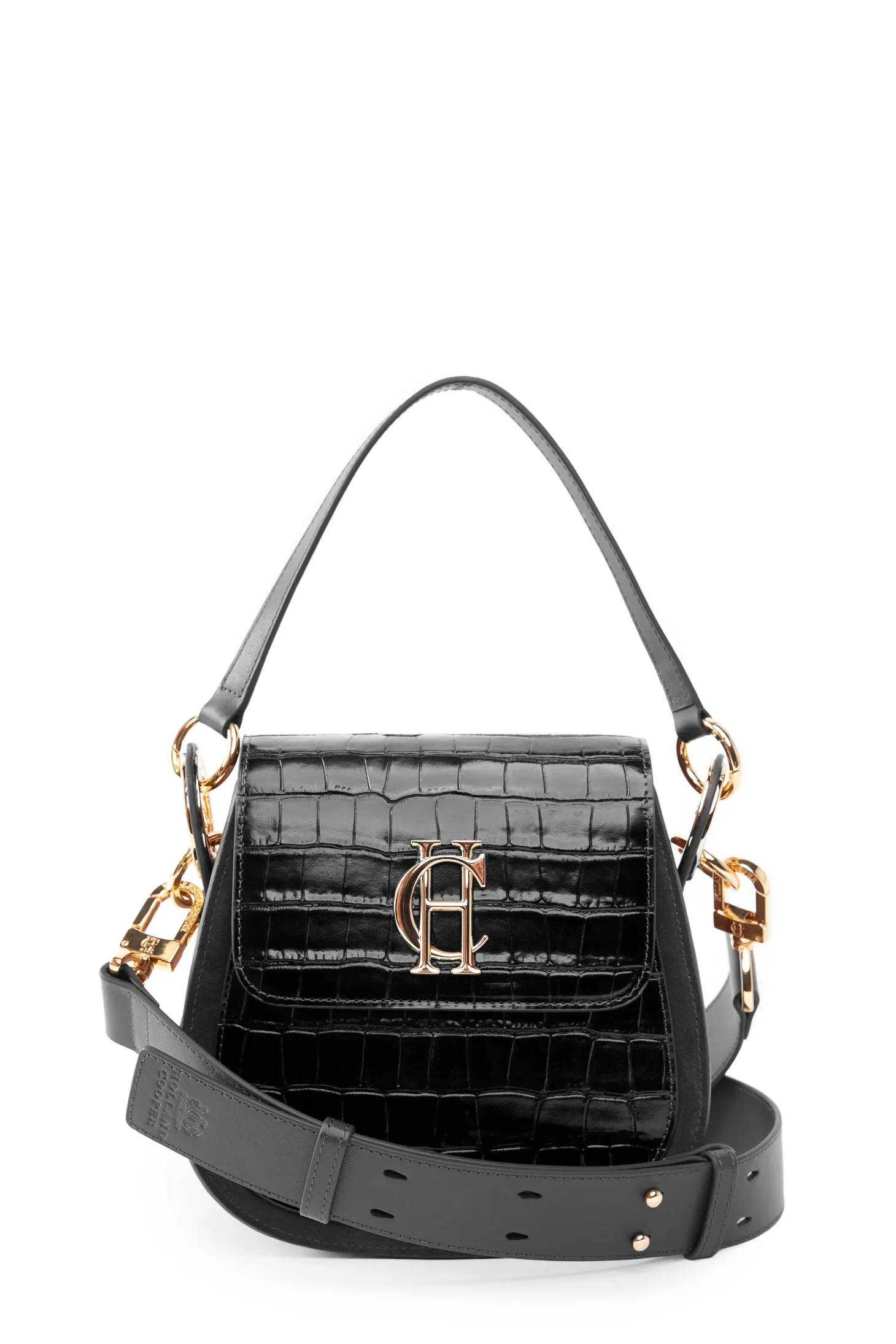 Women Holland Cooper Crossbody Bags | Bags | Chelsea Saddle Bag (Black Croc)