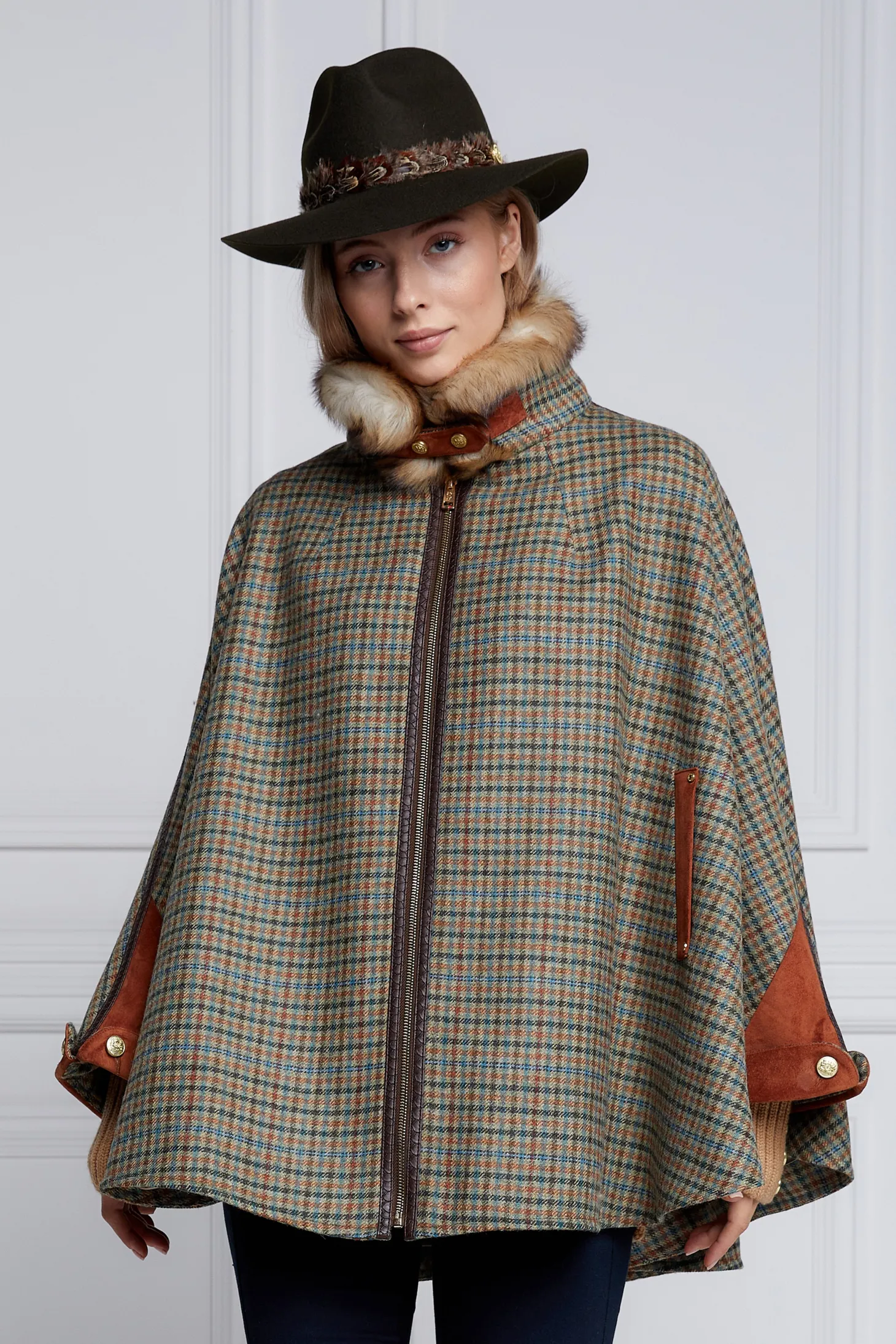 Women Holland Cooper Capes | Tailoring | Chiltern Cape (Bredon Tweed)