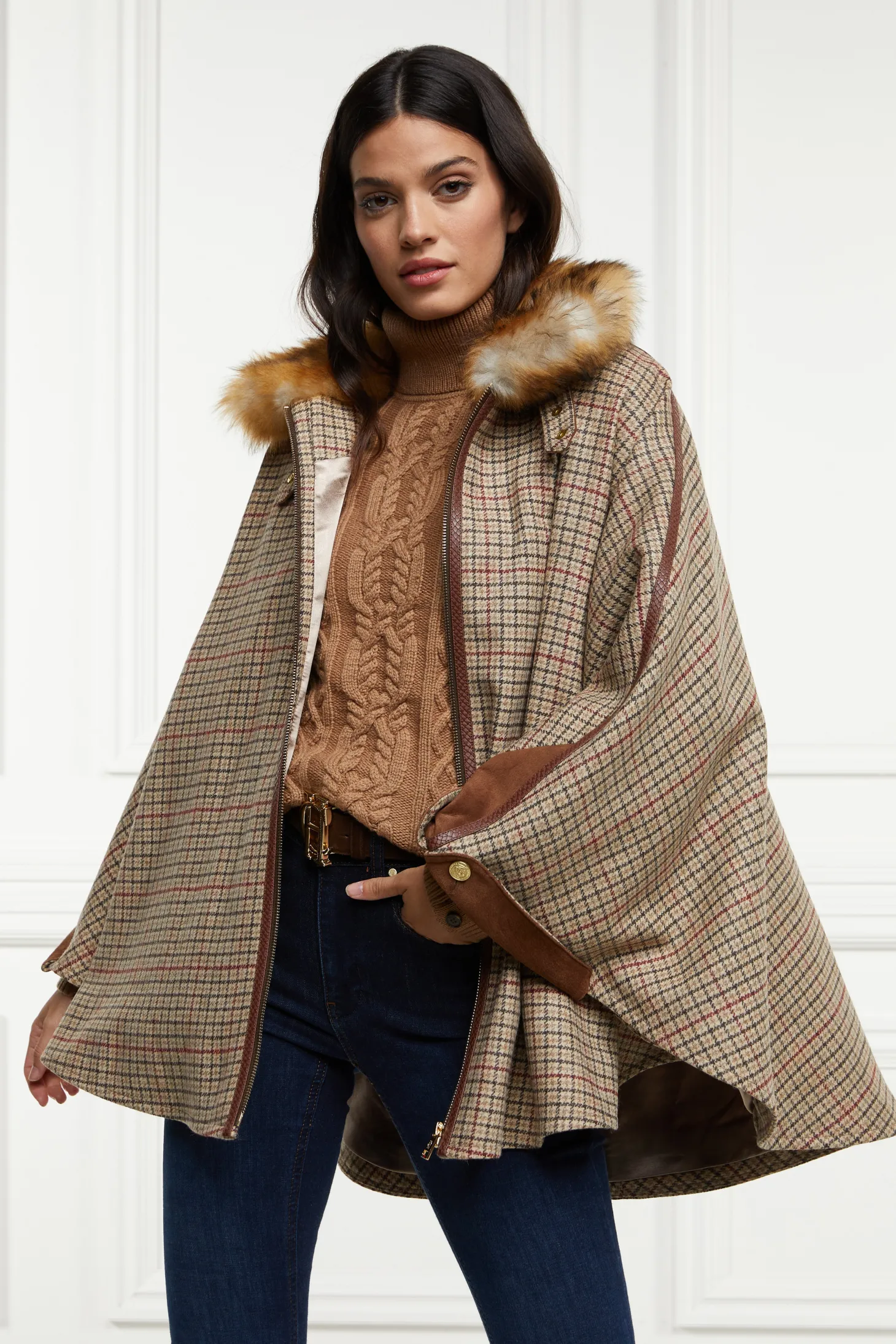 Women Holland Cooper Capes | Tailoring | Chiltern Cape (Charlton Tweed)