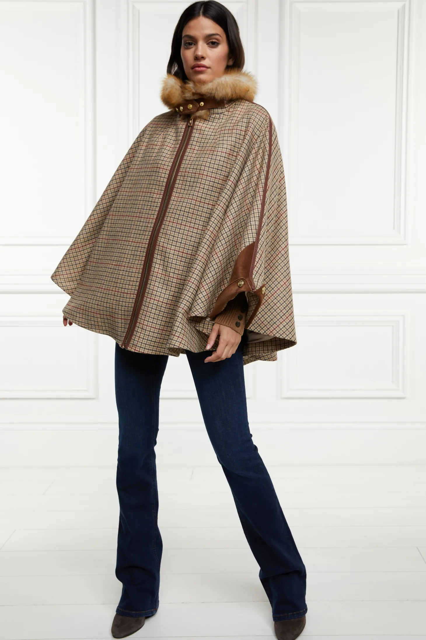 Women Holland Cooper Capes | Tailoring | Chiltern Cape (Charlton Tweed)