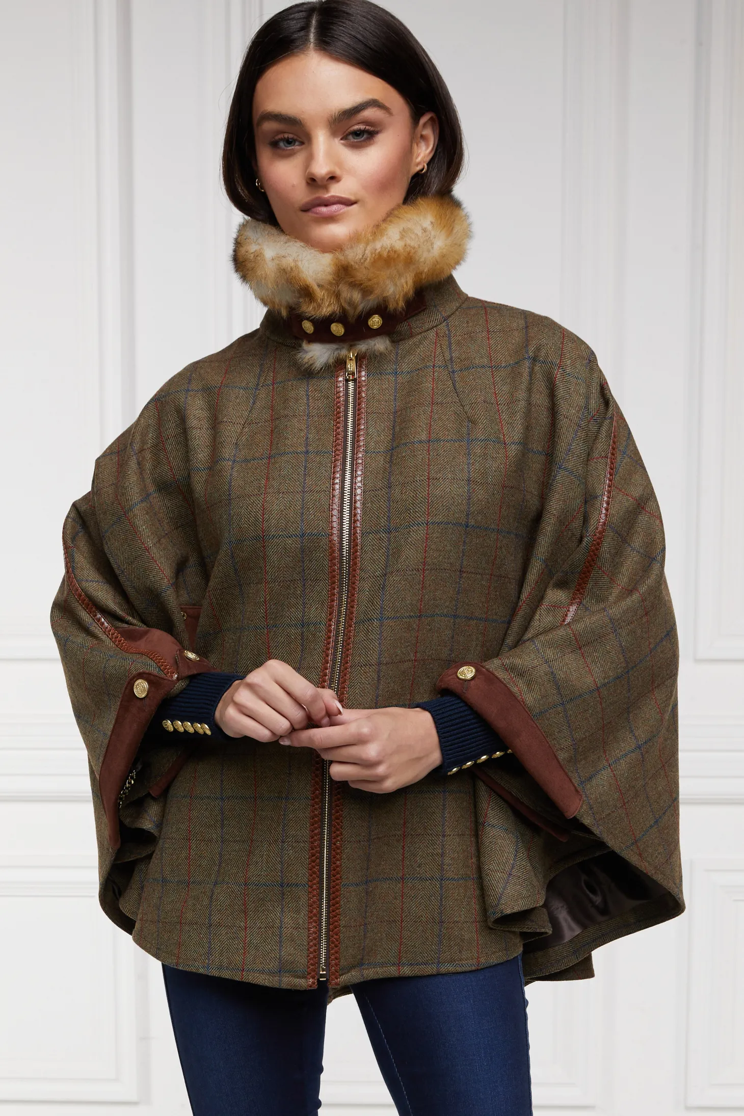 Women Holland Cooper Capes | Tailoring | Chiltern Cape (Glen Green)