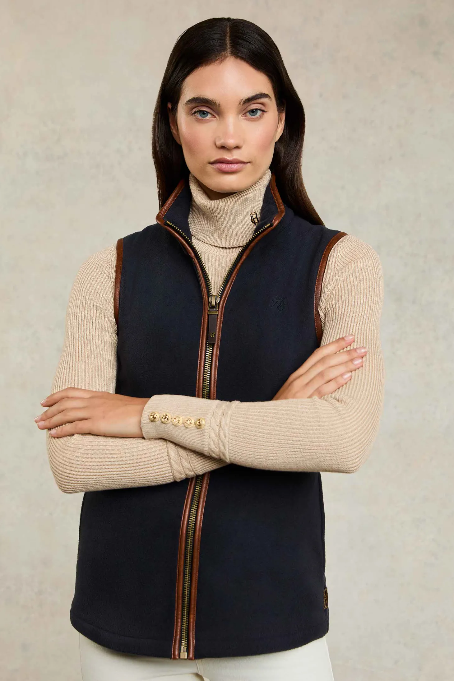 Women Holland Cooper Gilets | Fleeces | Country Fleece Gilet (Ink Navy)