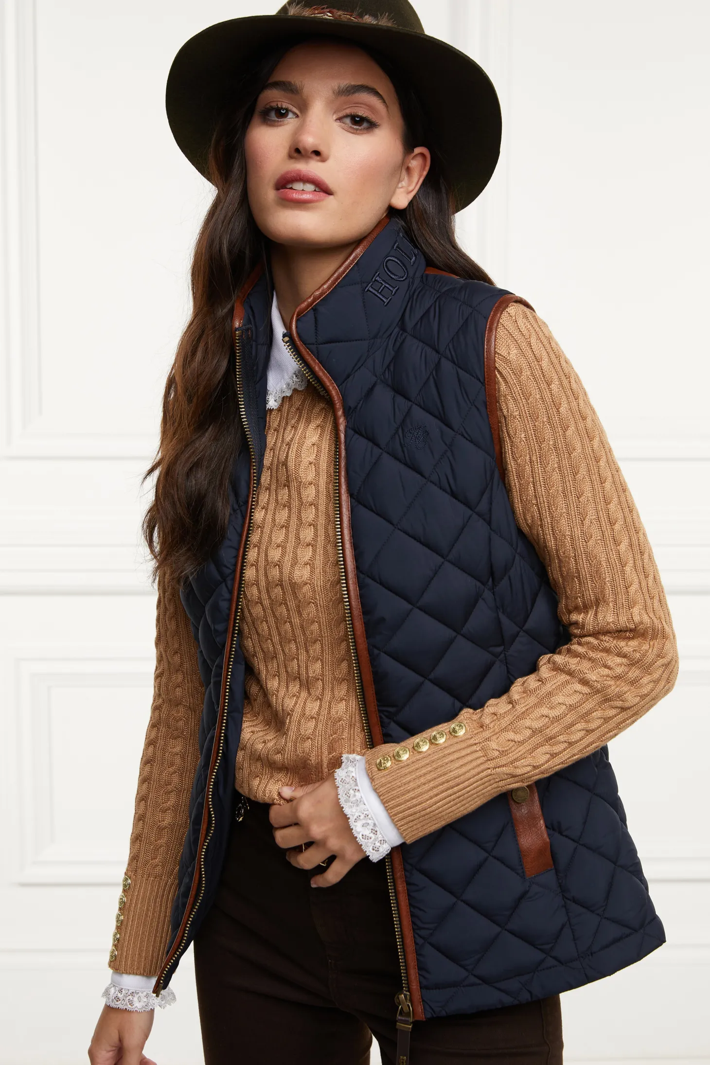 Women Holland Cooper Gilets | Country Quilted Gilet (Ink Navy)