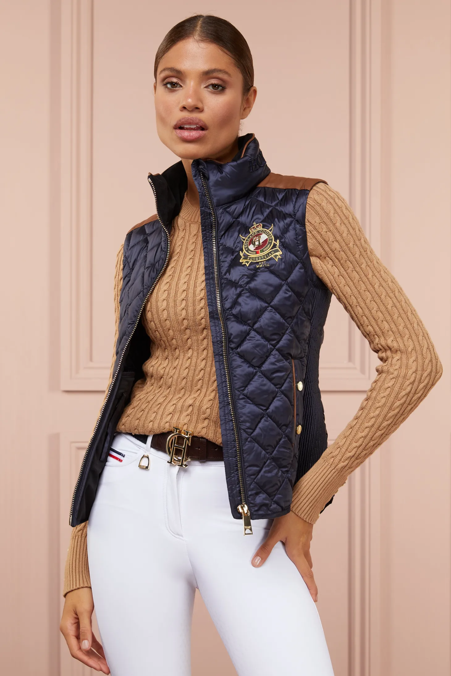 Women Holland Cooper Gilets | Gilets | Diamond Quilt Classic Gilet (Ink Navy)