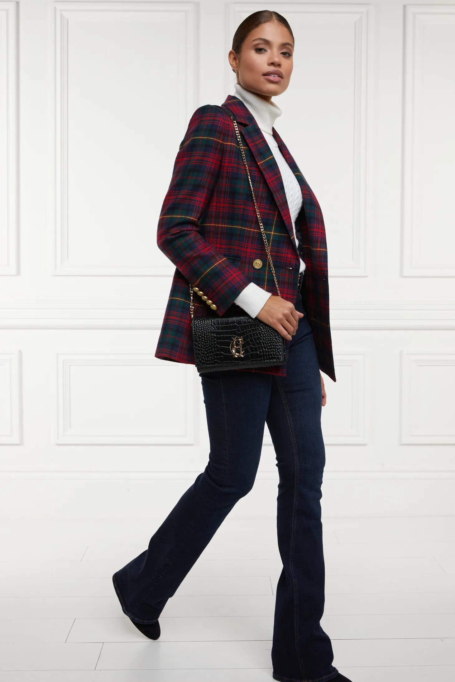 Women Holland Cooper Blazers | Tailoring | Double Breasted Blazer (Logan Tartan)