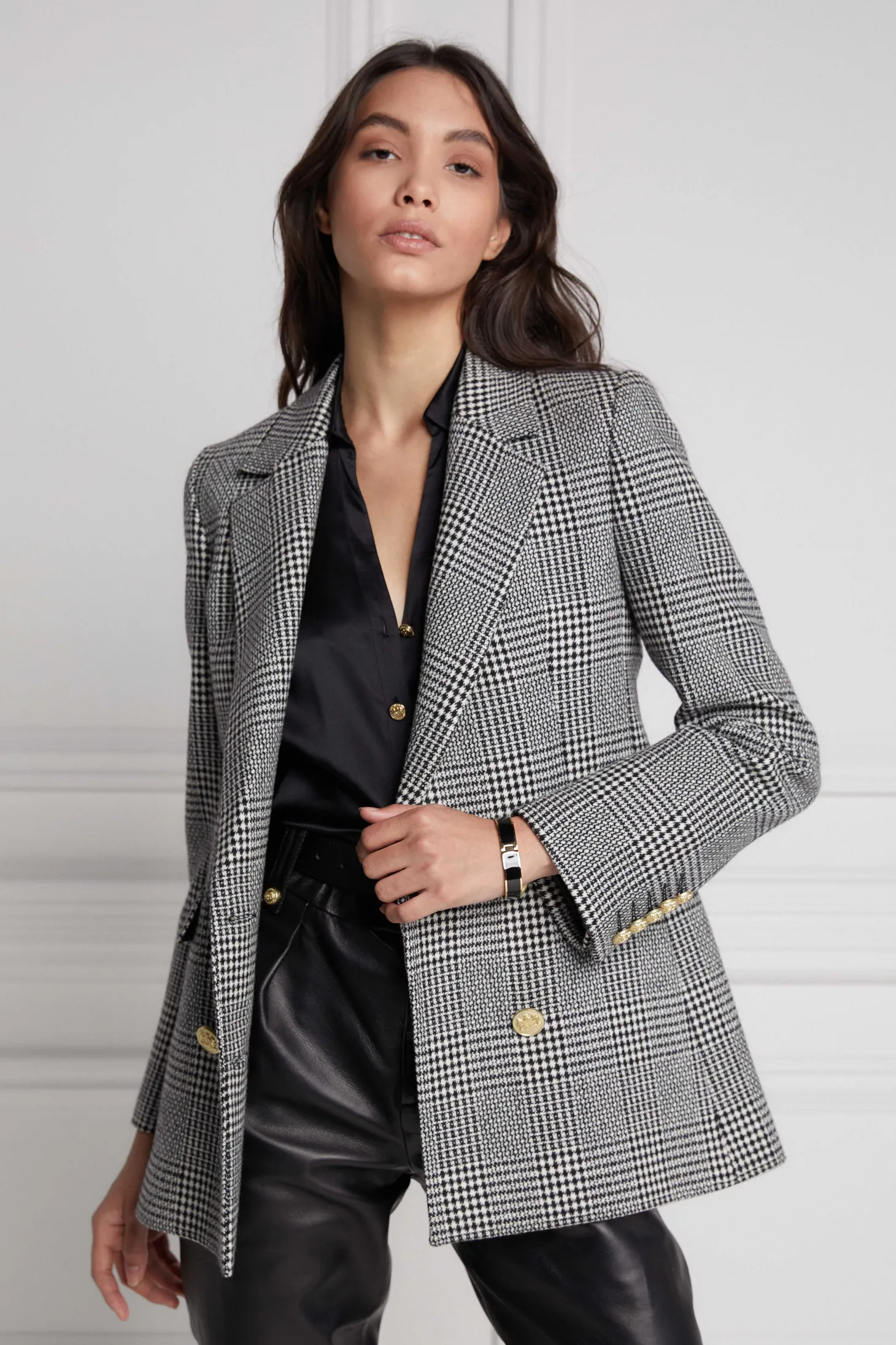 Women Holland Cooper Blazers | Tailoring | Double Breasted Blazer (Prince of Wales Mono)