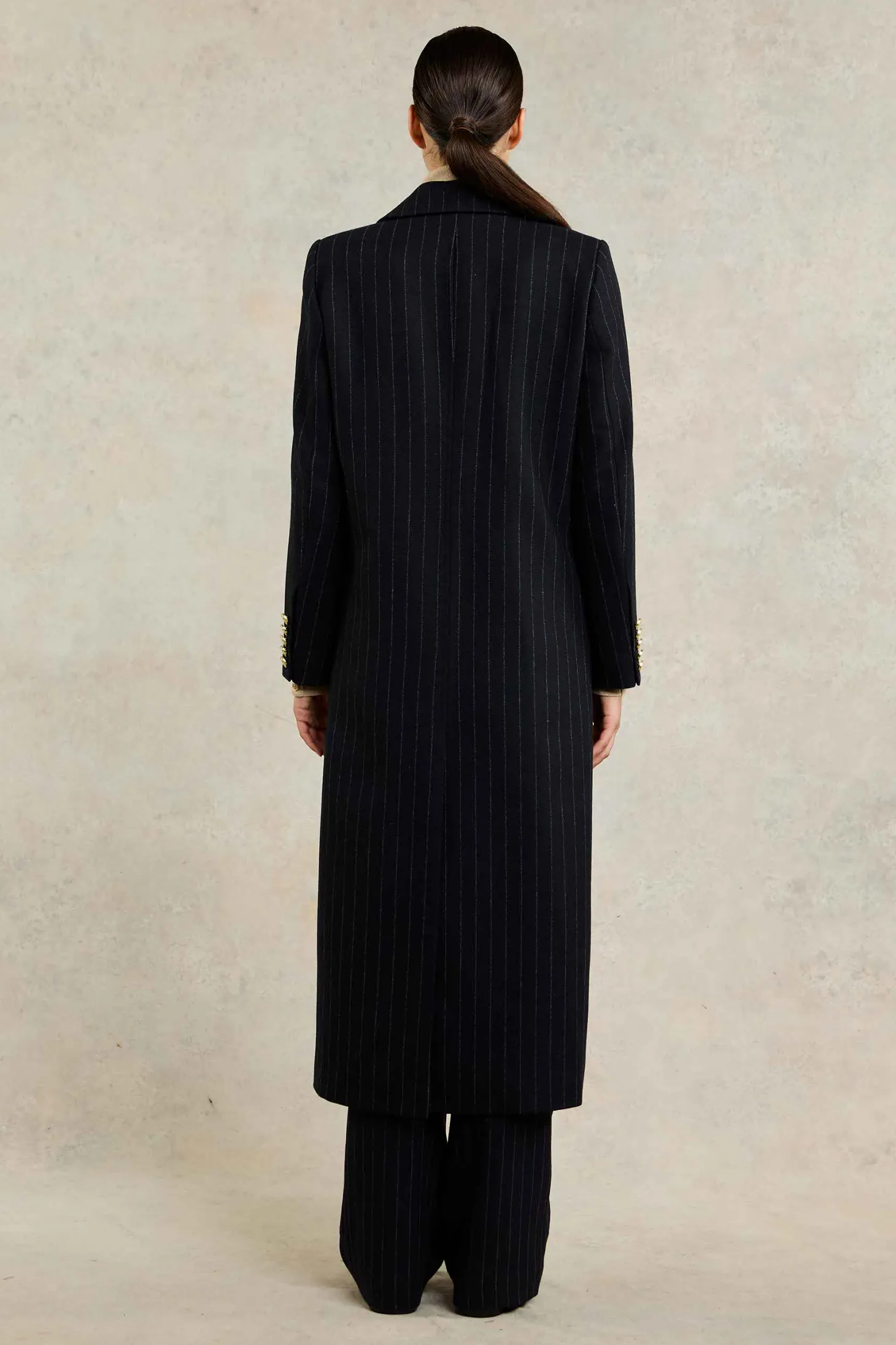 Women Holland Cooper Tailoring | Coats | Double Breasted Coat (Dark Navy Pinstripe)