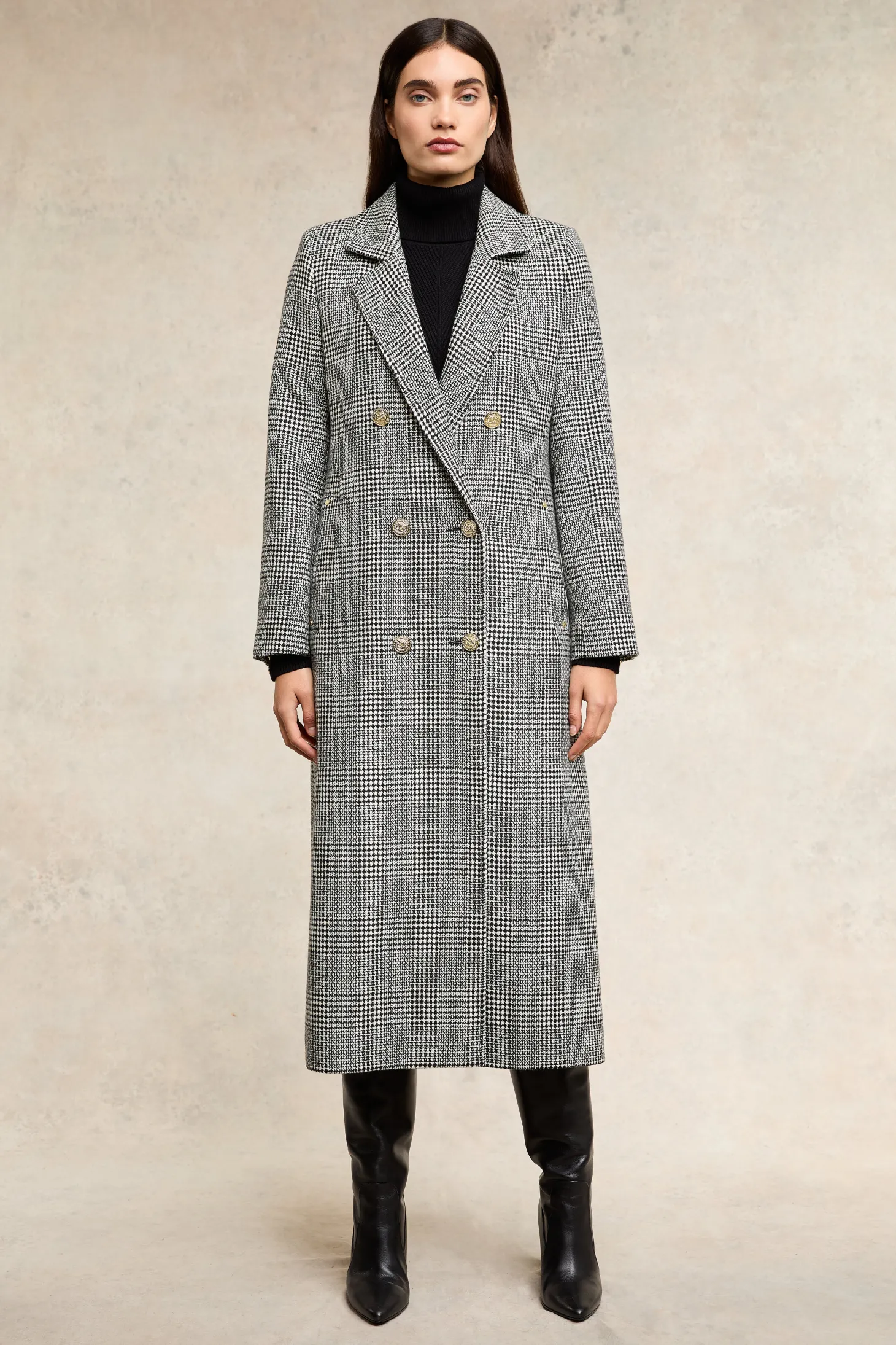 Women Holland Cooper Coats | Tailoring | Double Breasted Coat (Prince of Wales Mono)