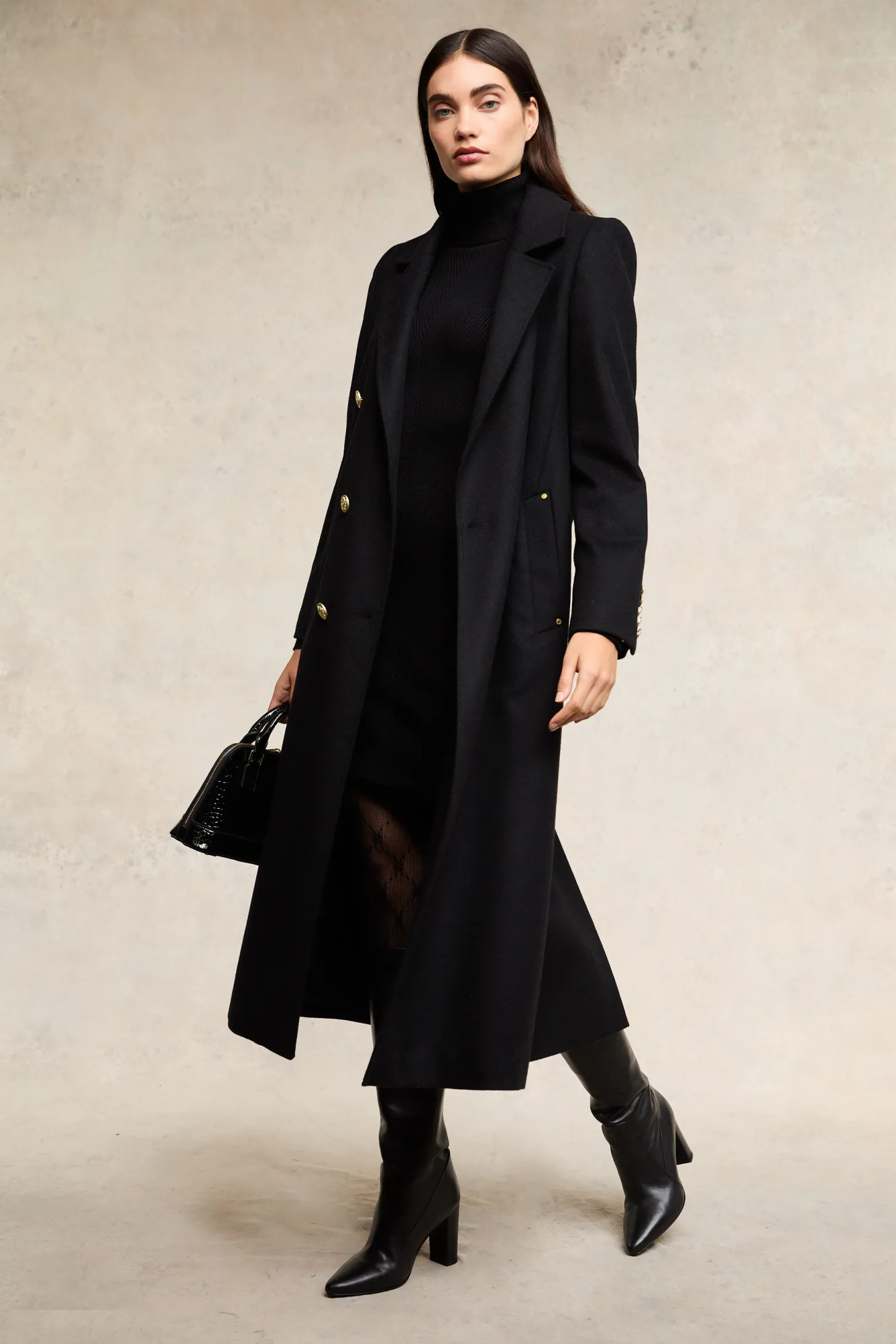 Women Holland Cooper Coats | Tailoring | Double Breasted Coat (Soft Black)