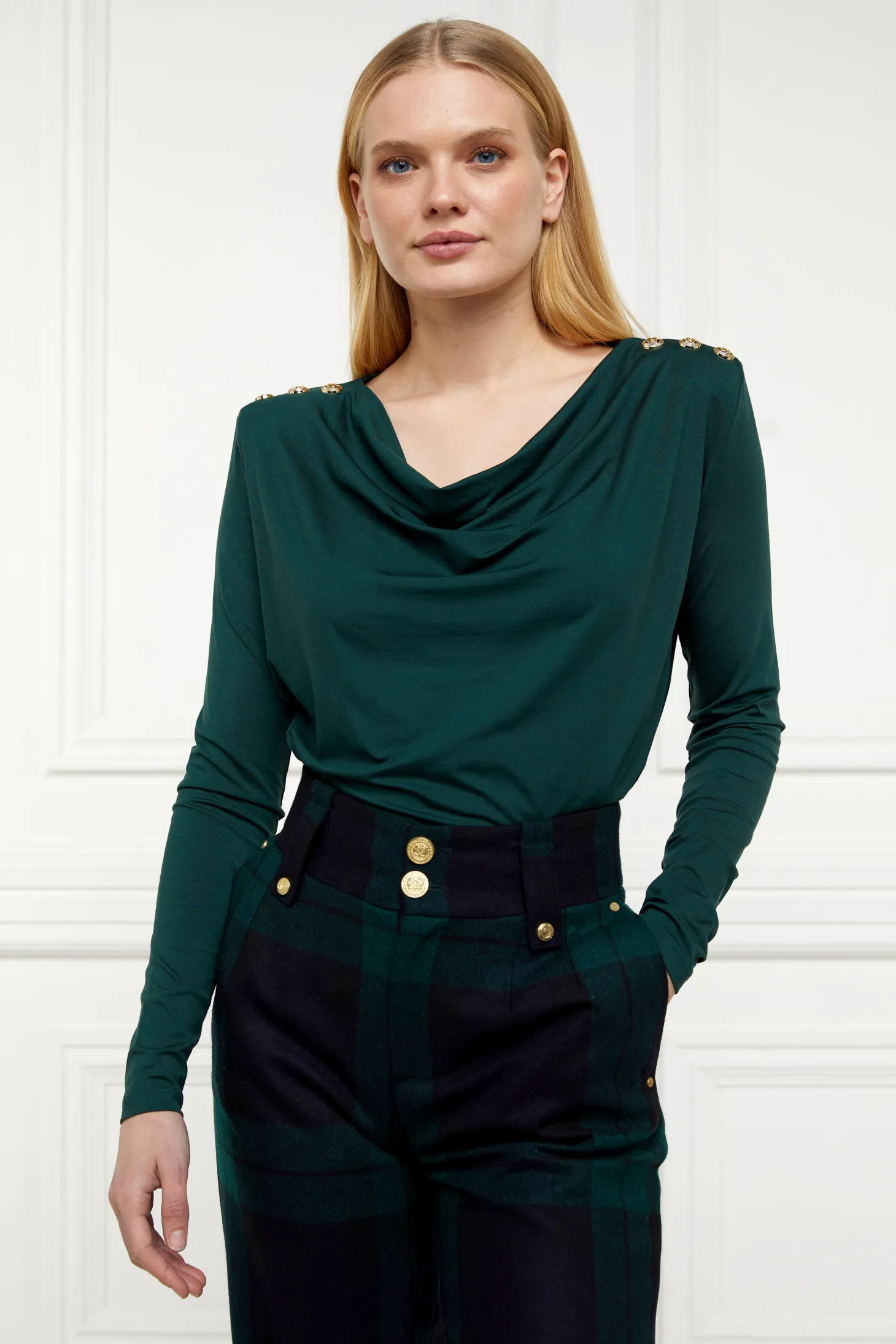 Women Holland Cooper Tops | Ellen Top (Deep Emerald)