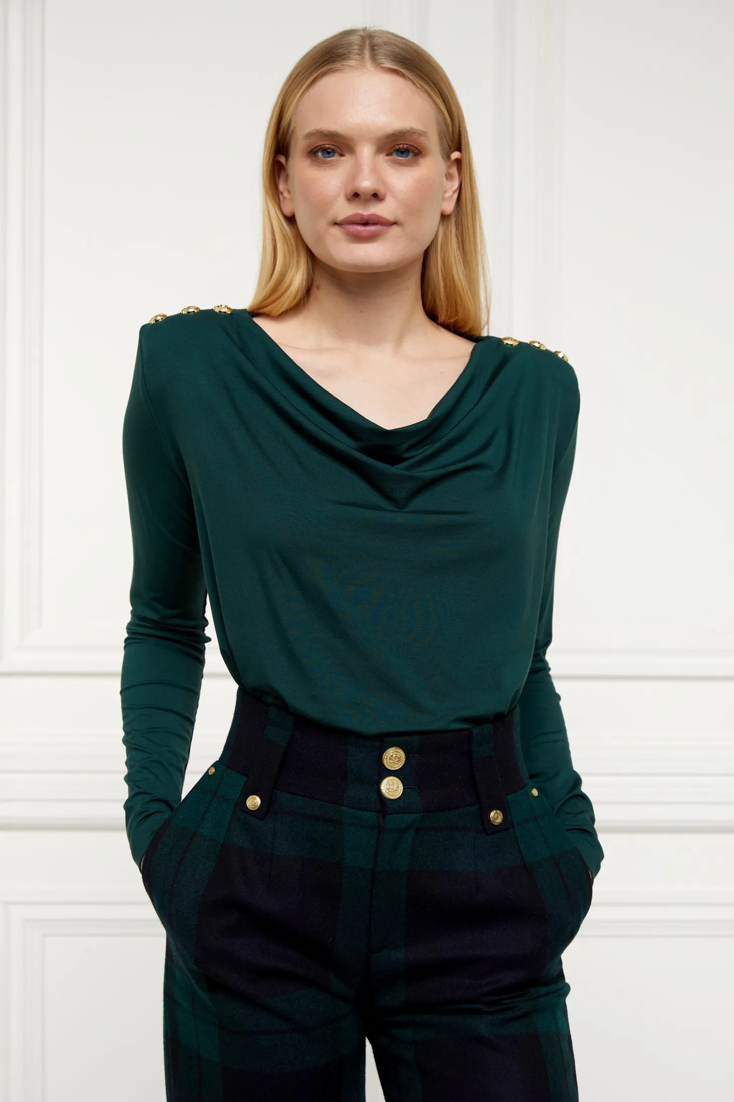 Women Holland Cooper Tops | Ellen Top (Deep Emerald)