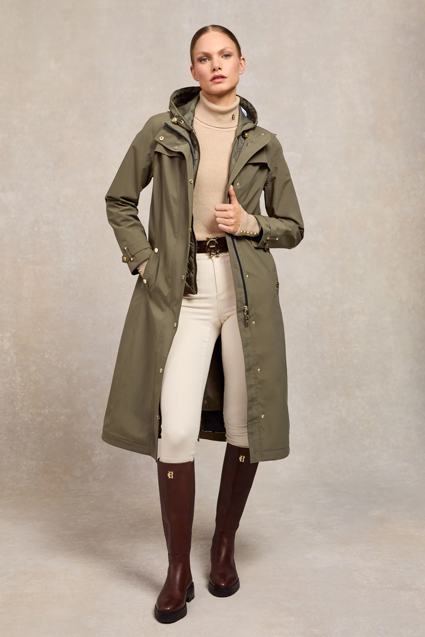 Women Holland Cooper Coats | Folgate Rain Coat (Soft Khaki)