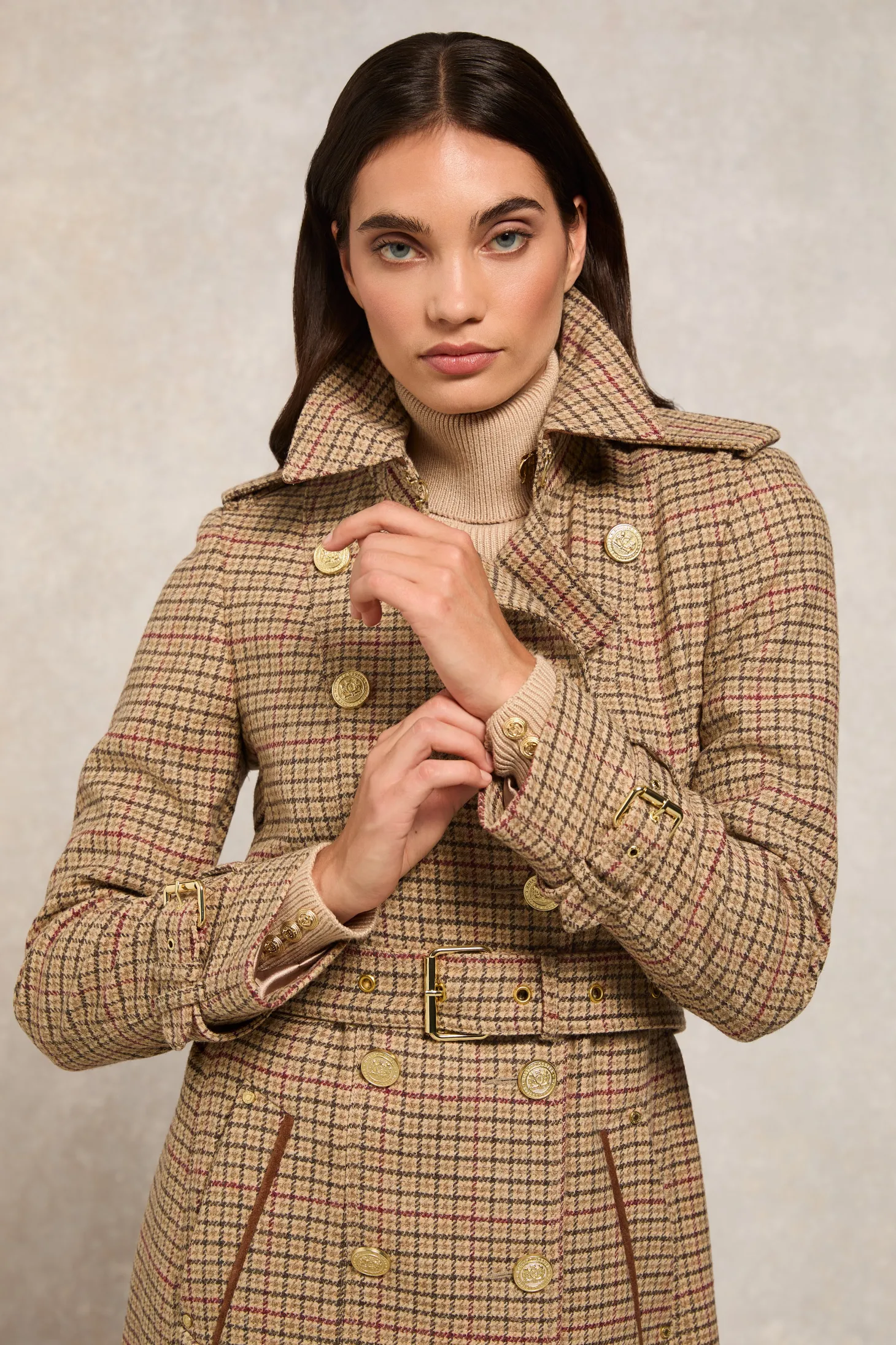 Women Holland Cooper Trench Coats | Tailoring | Full Length Marlborough Trench Coat (Charlton Tweed)