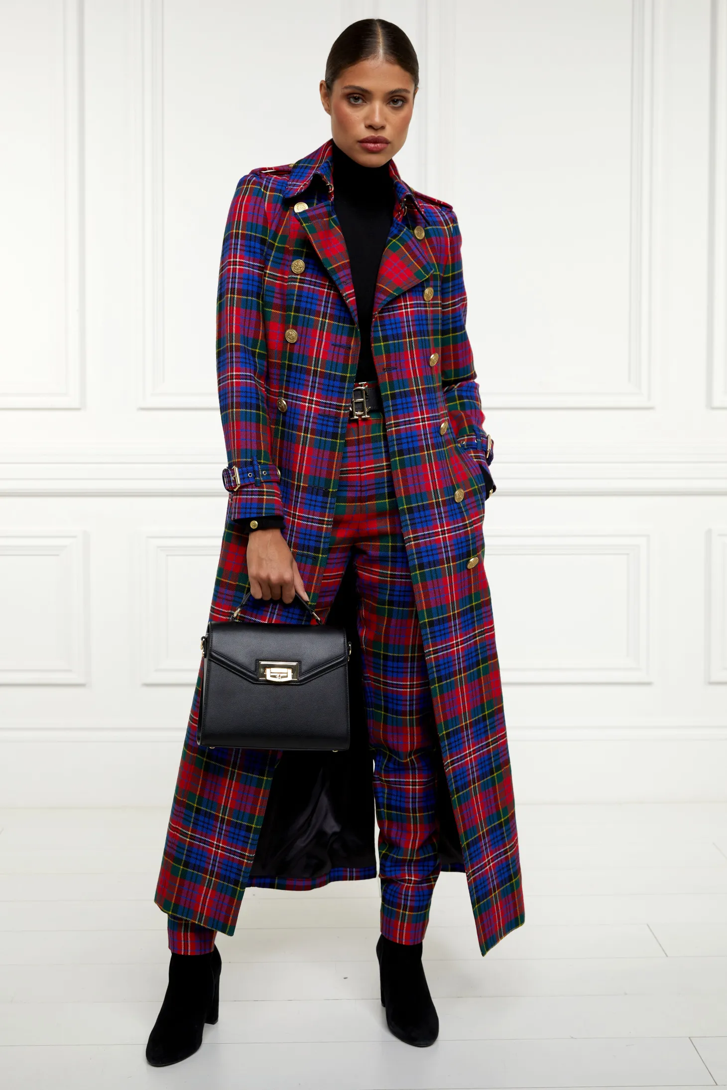 Women Holland Cooper Trench Coats | Coats | Full Length Marlborough Trench Coat (Macpherson Tartan)