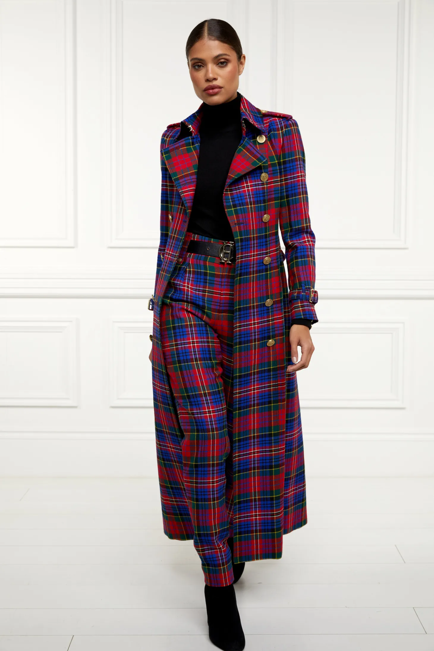 Women Holland Cooper Trench Coats | Coats | Full Length Marlborough Trench Coat (Macpherson Tartan)