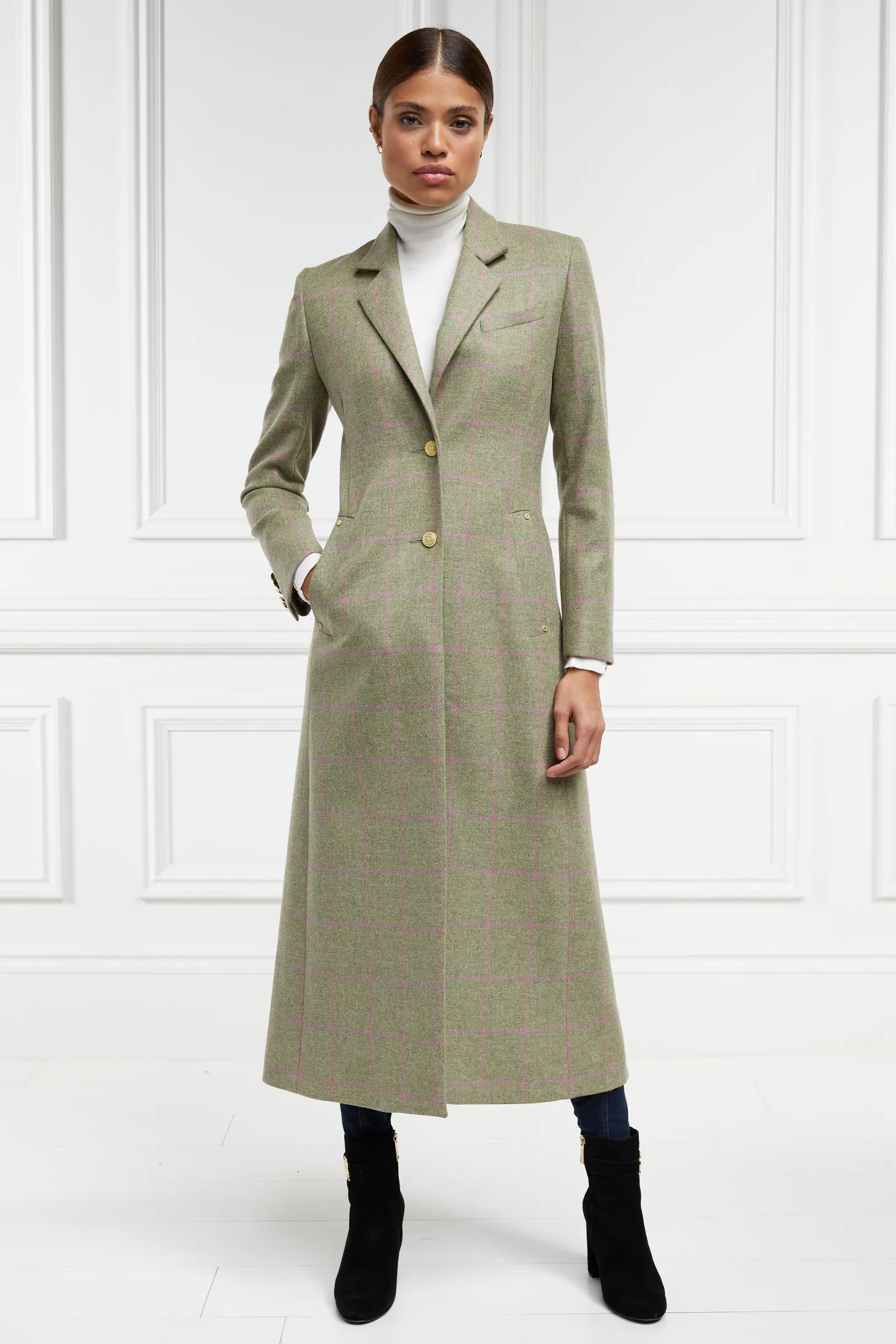 Women Holland Cooper Coats | Full Length Regency Coat (Chartwell Check)