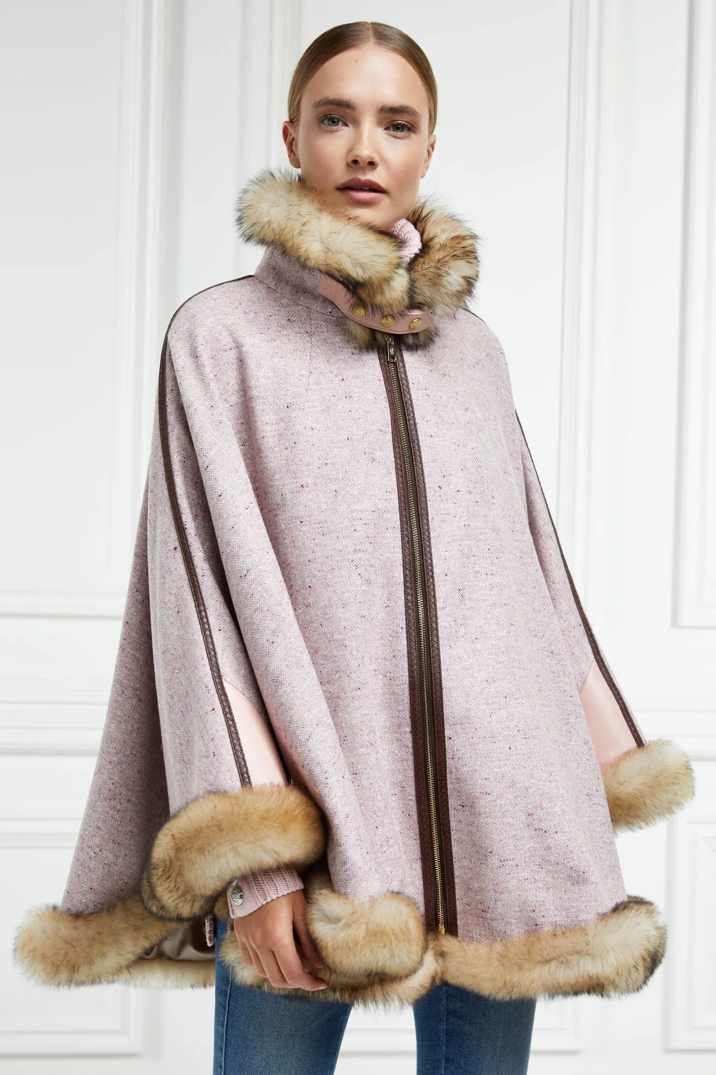 Women Holland Cooper Capes | Tailoring | Gold Label Chiltern Cape (Anniversary Pink)