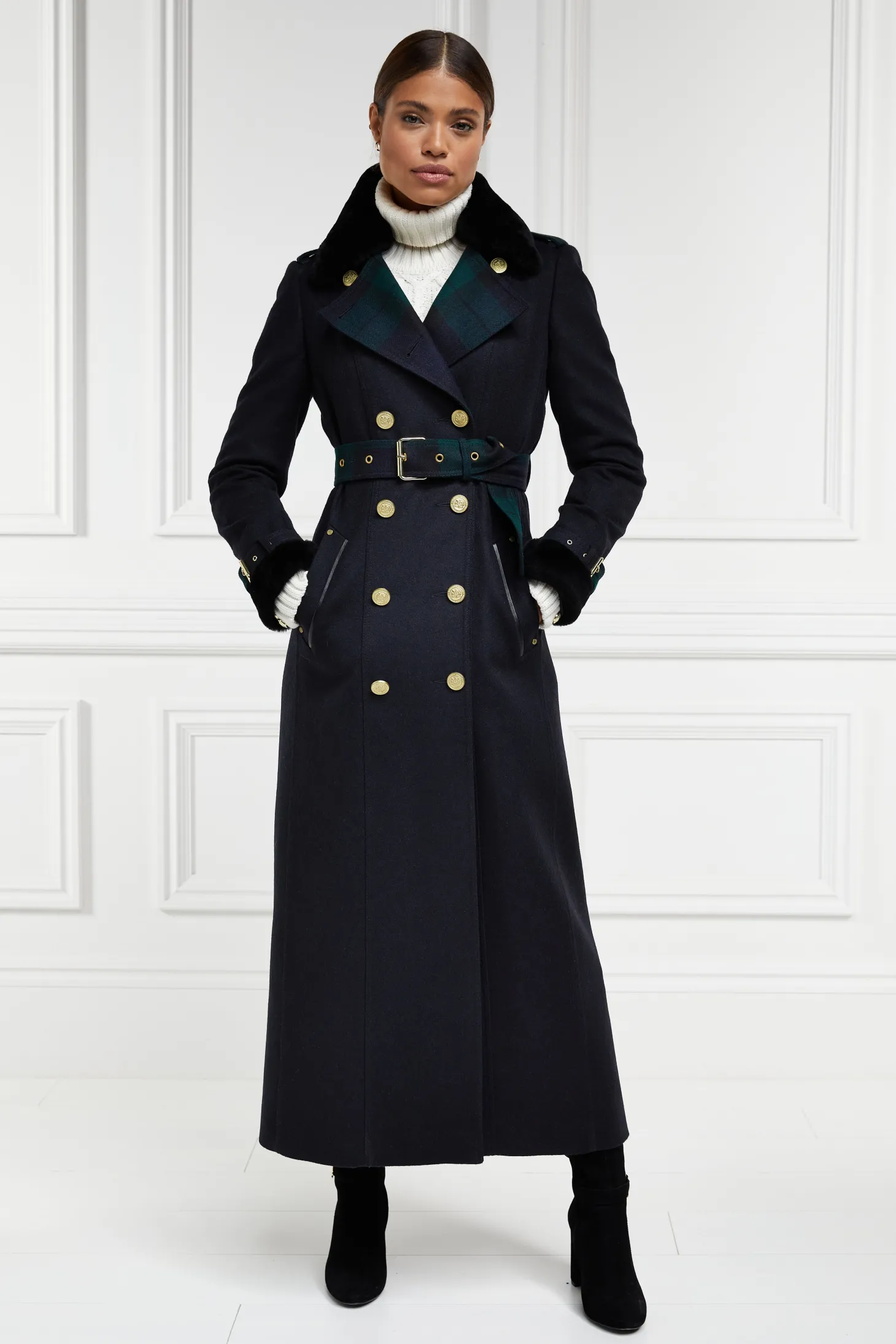 Women Holland Cooper Coats | Tailoring | Gold Label Trench (Soft Navy Blackwatch)