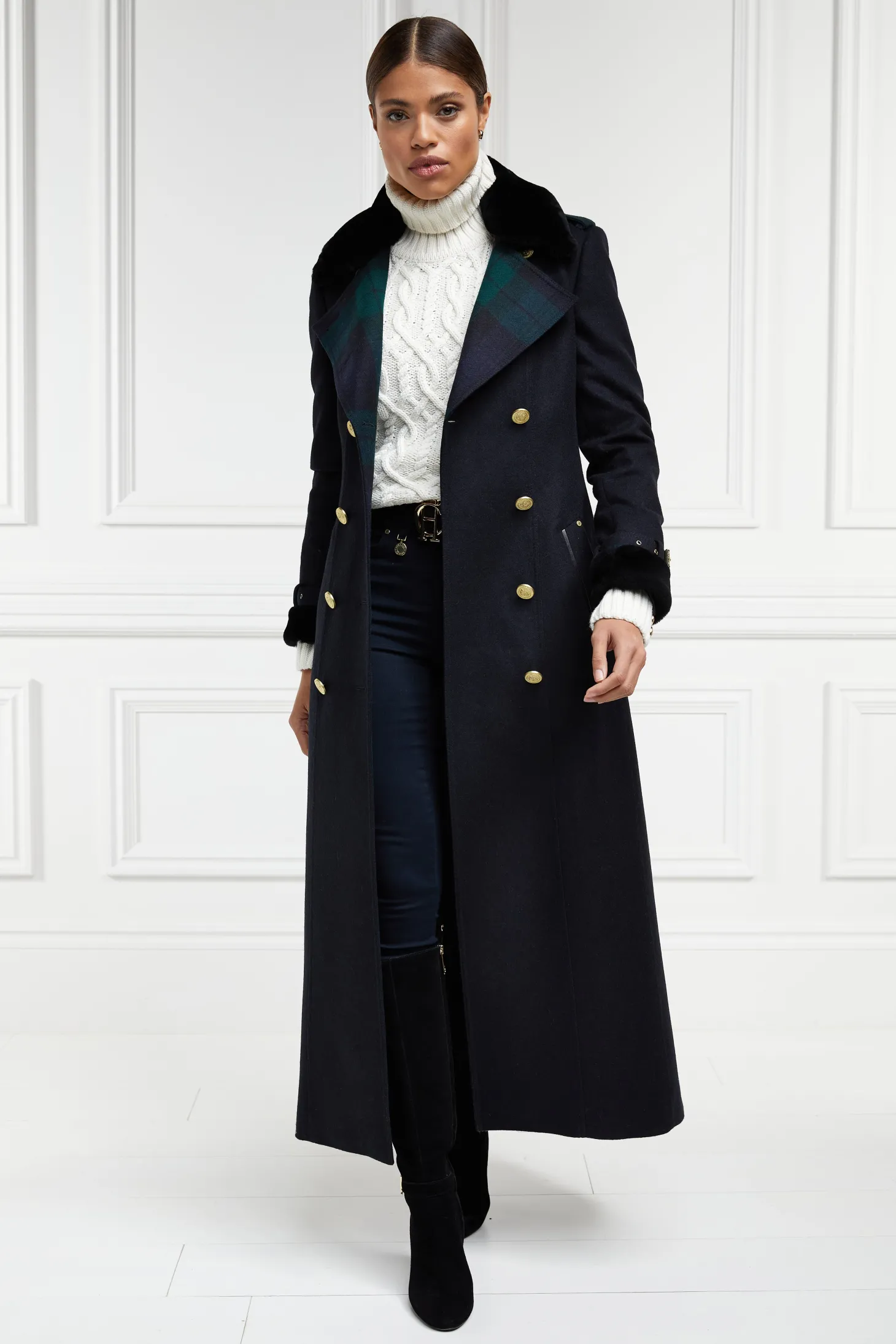 Women Holland Cooper Coats | Tailoring | Gold Label Trench (Soft Navy Blackwatch)