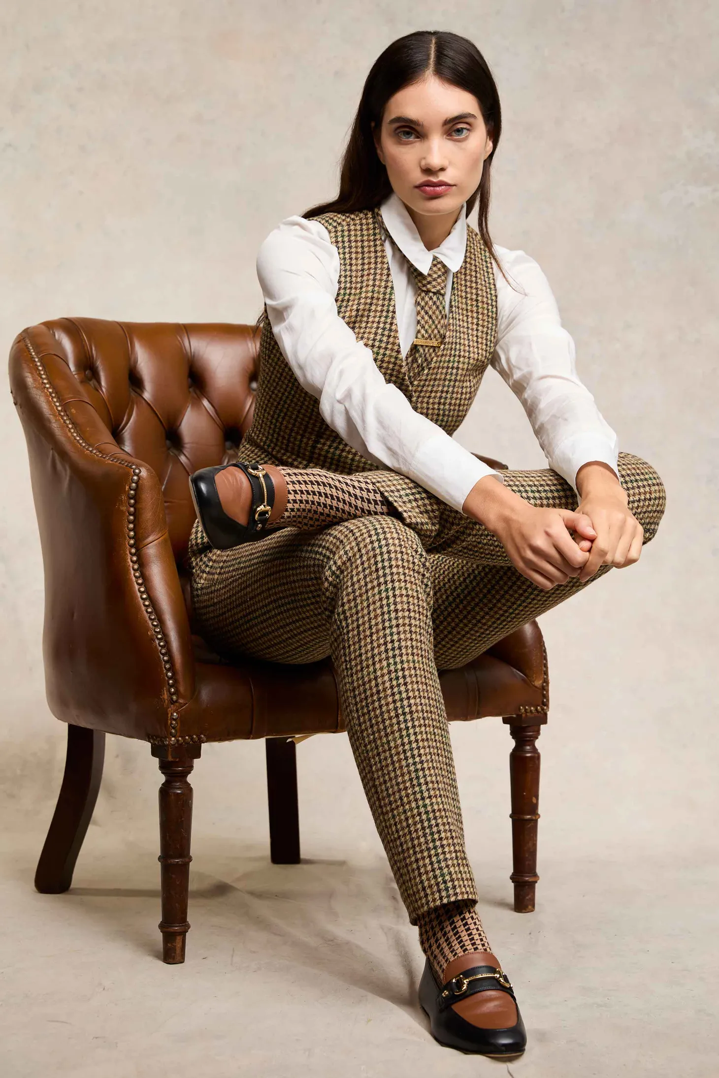 Women Holland Cooper Waistcoats | Tailoring | Hampton Waistcoat (Hailes Green Tweed)