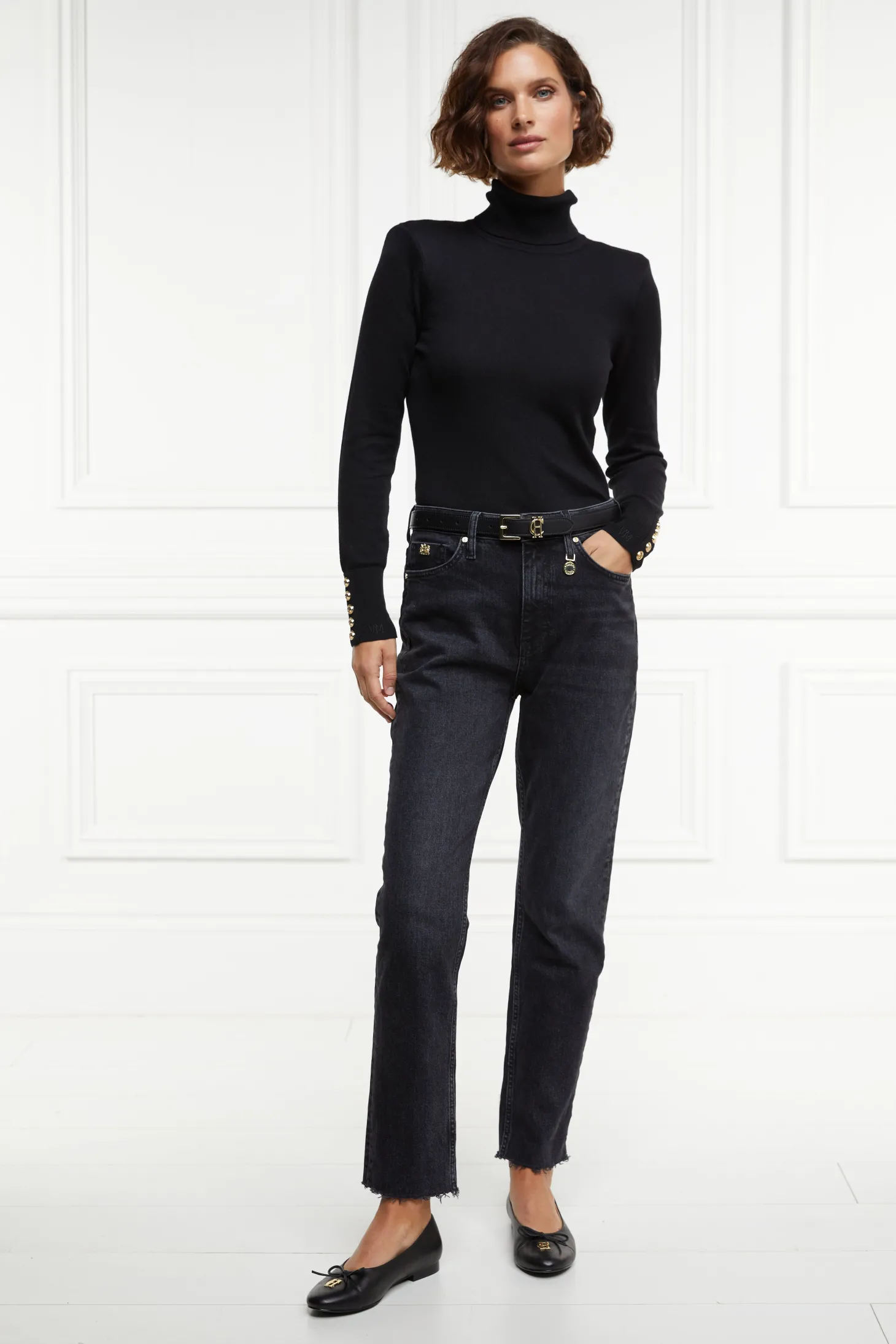 Women Holland Cooper Jeans | High Rise Slim Jean (Washed Black)