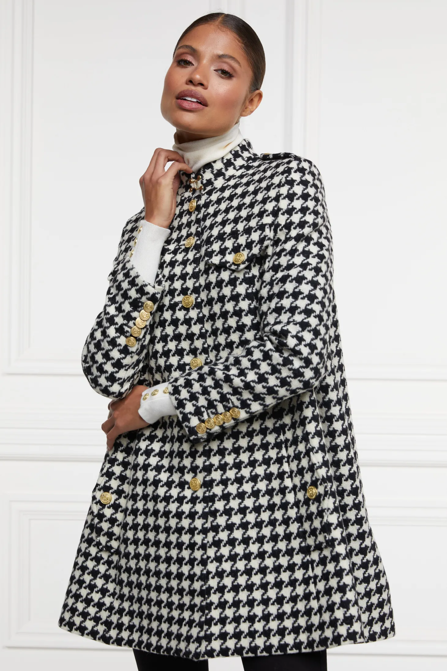 Women Holland Cooper Capes | Tailoring | Highbury Cape Coat (Large Scale Houndstooth)