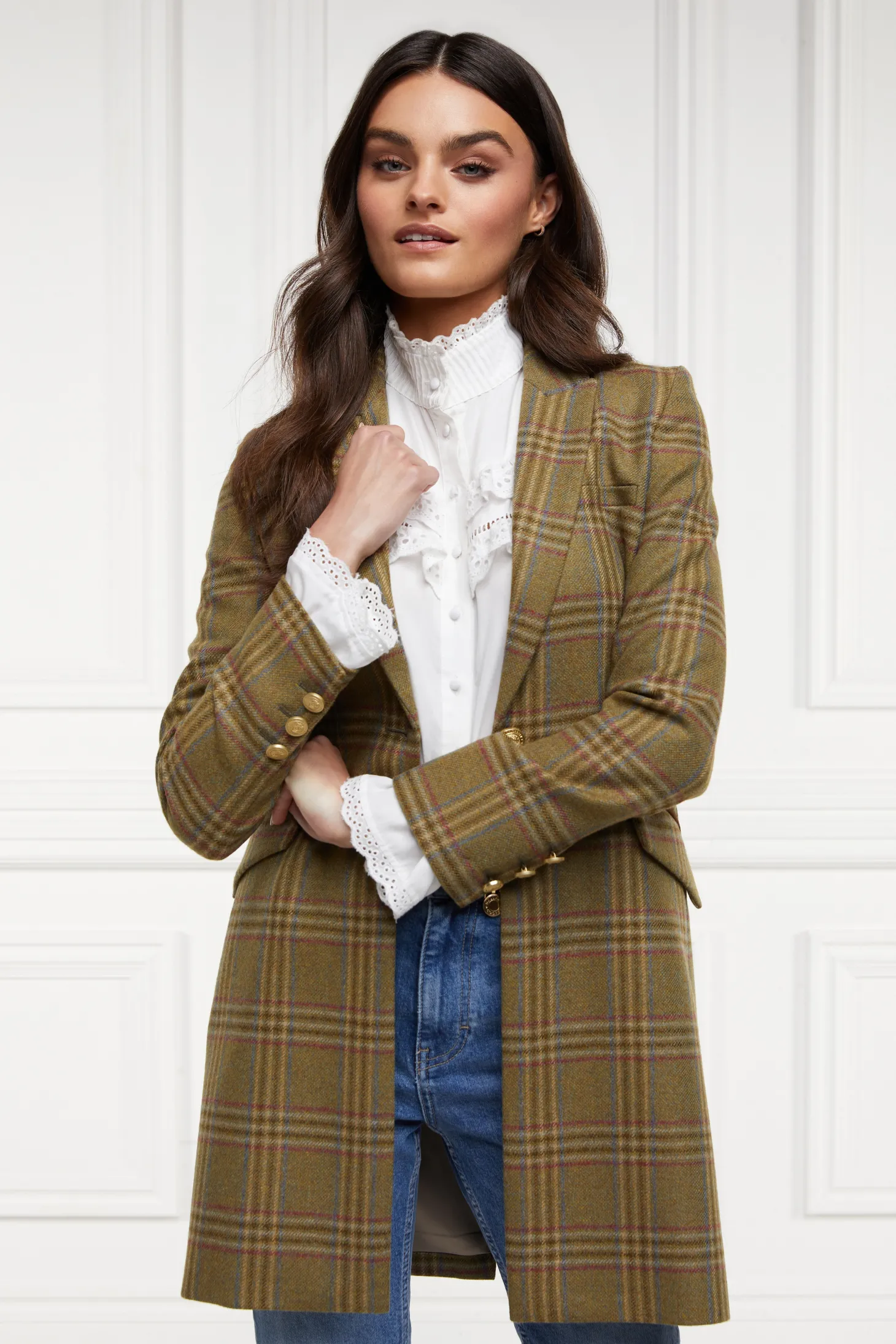 Women Holland Cooper Coats | Tailoring | Highgrove Coat (Avebury Green Check)