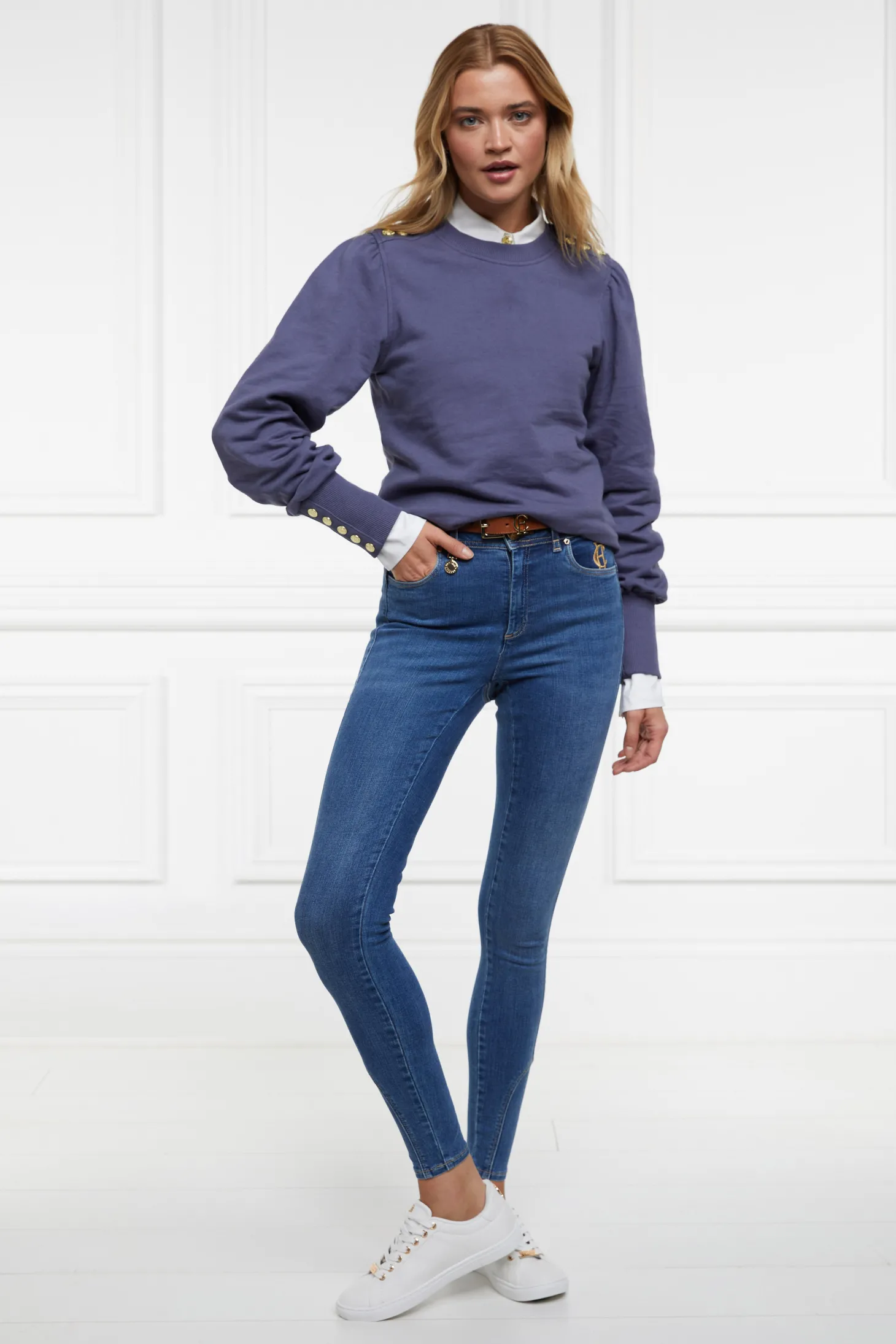 Women Holland Cooper Sweatshirts | Kelso Crew (Yale Blue)