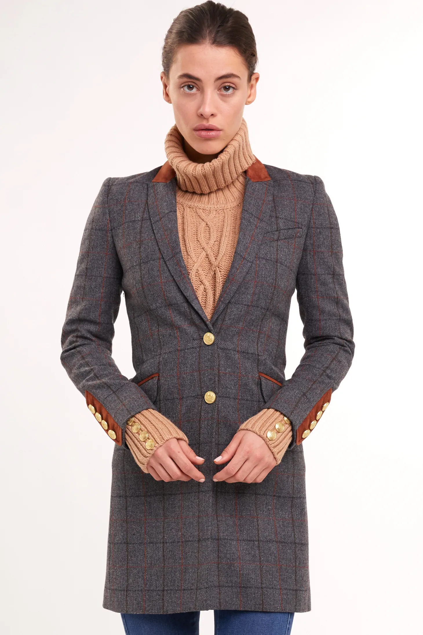 Women Holland Cooper Coats | Tailoring | Kempton Coat (Mid Blue Check)