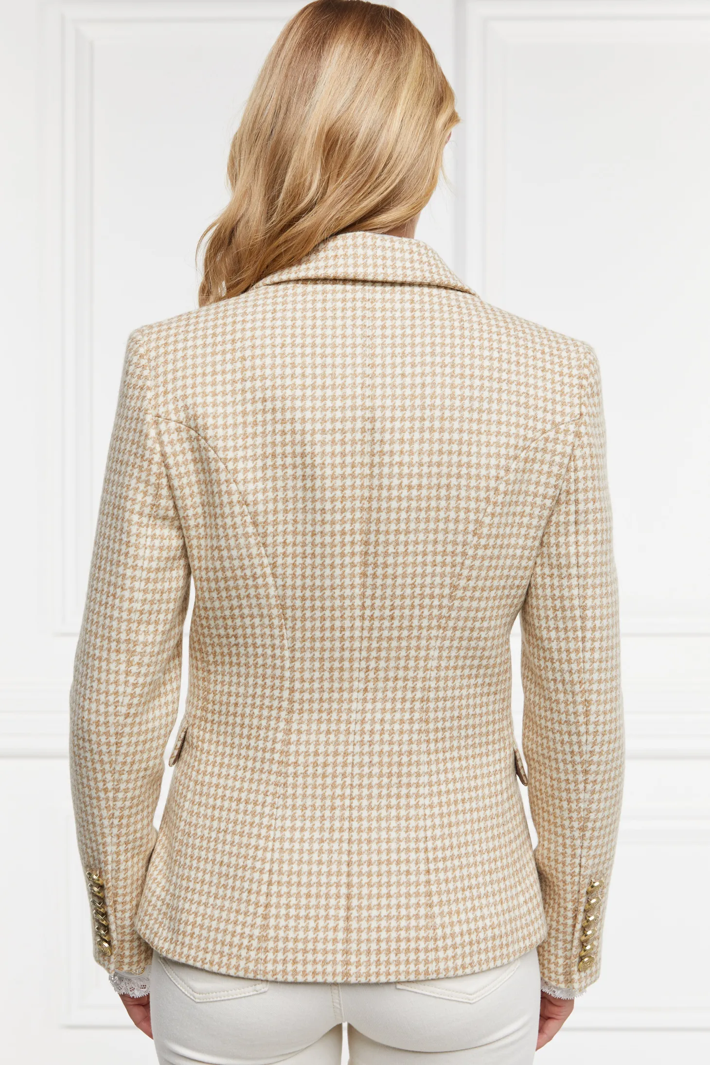 Women Holland Cooper Blazers | Tailoring | Knightsbridge Blazer (Camel Puppy Tooth)