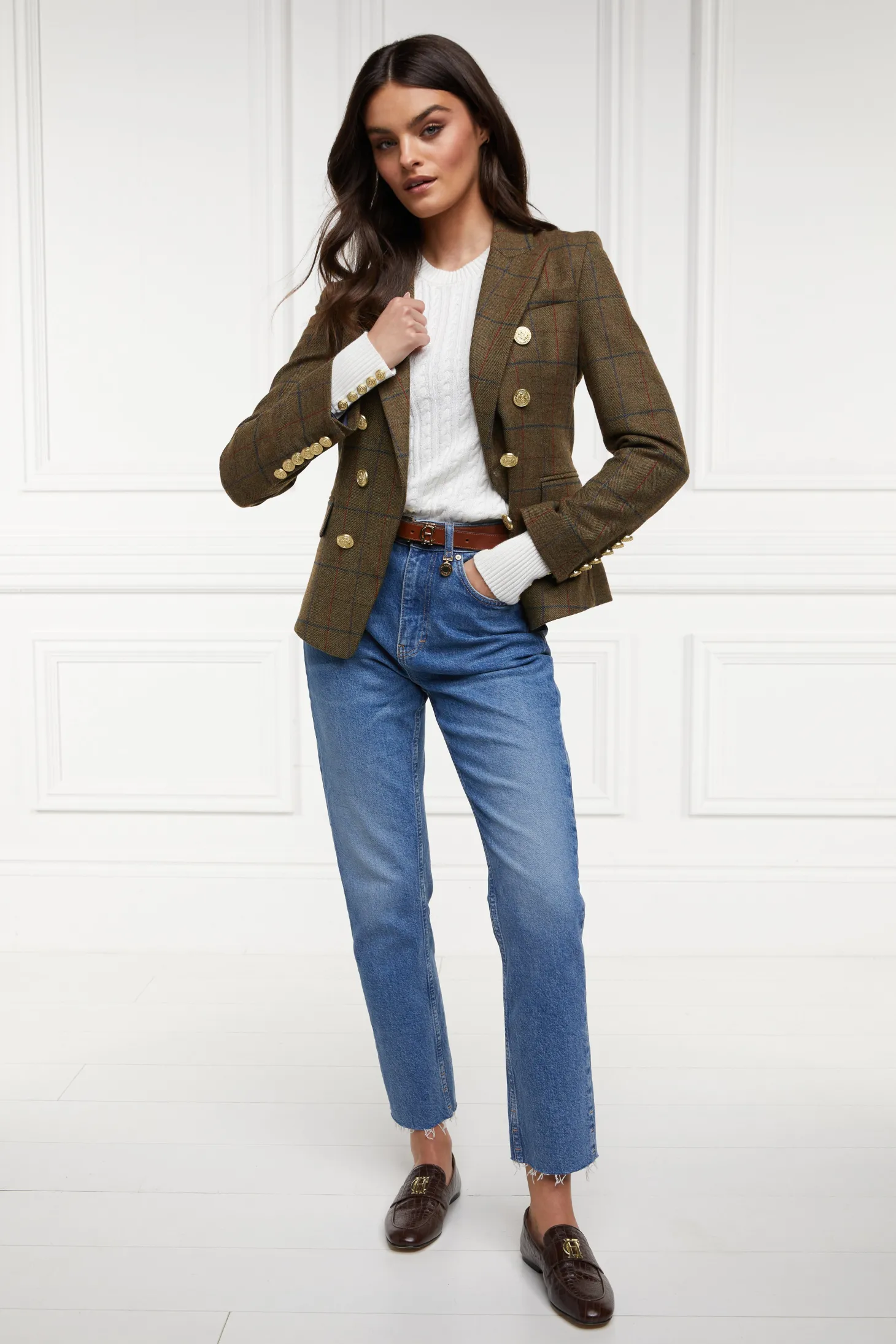 Women Holland Cooper Blazers | Tailoring | Knightsbridge Blazer (Glen Green)