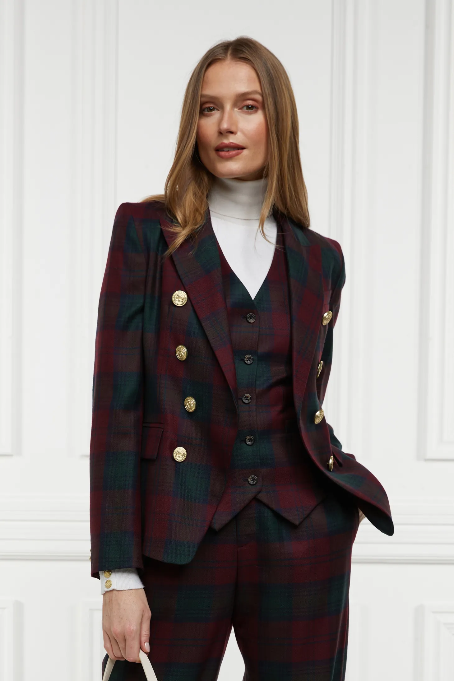 Women Holland Cooper Tailoring | Blazers | Knightsbridge Blazer (Mulberry Tartan)