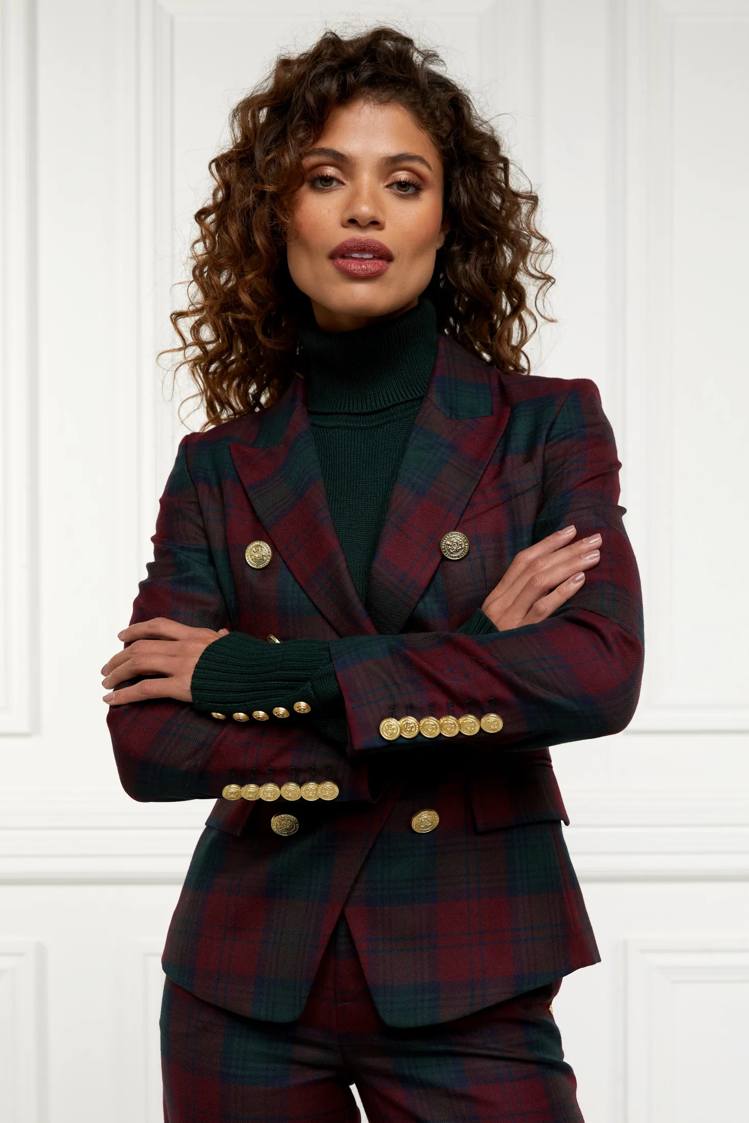 Women Holland Cooper Tailoring | Blazers | Knightsbridge Blazer (Mulberry Tartan)