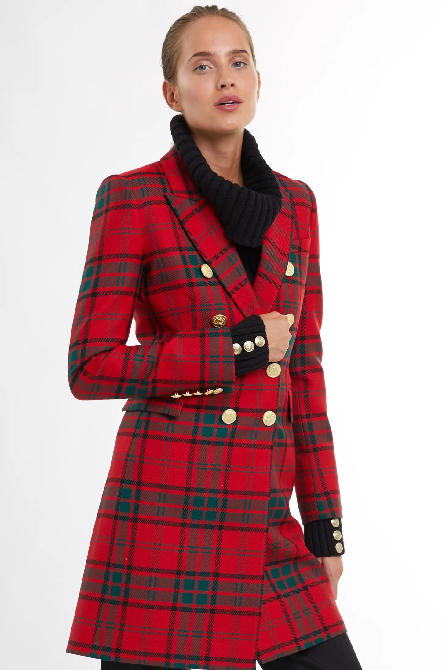 Women Holland Cooper Coats | Tailoring | Knightsbridge Coat (Red Tartan)