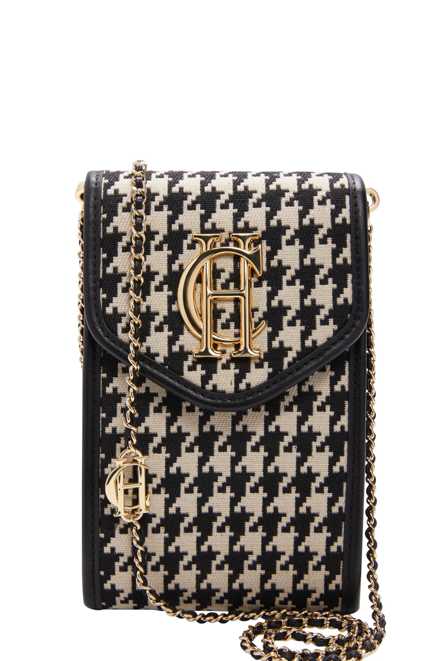 Women Holland Cooper Crossbody Bags | Clutch Bags | Knightsbridge Phone Pouch (Ecru Houndstooth)