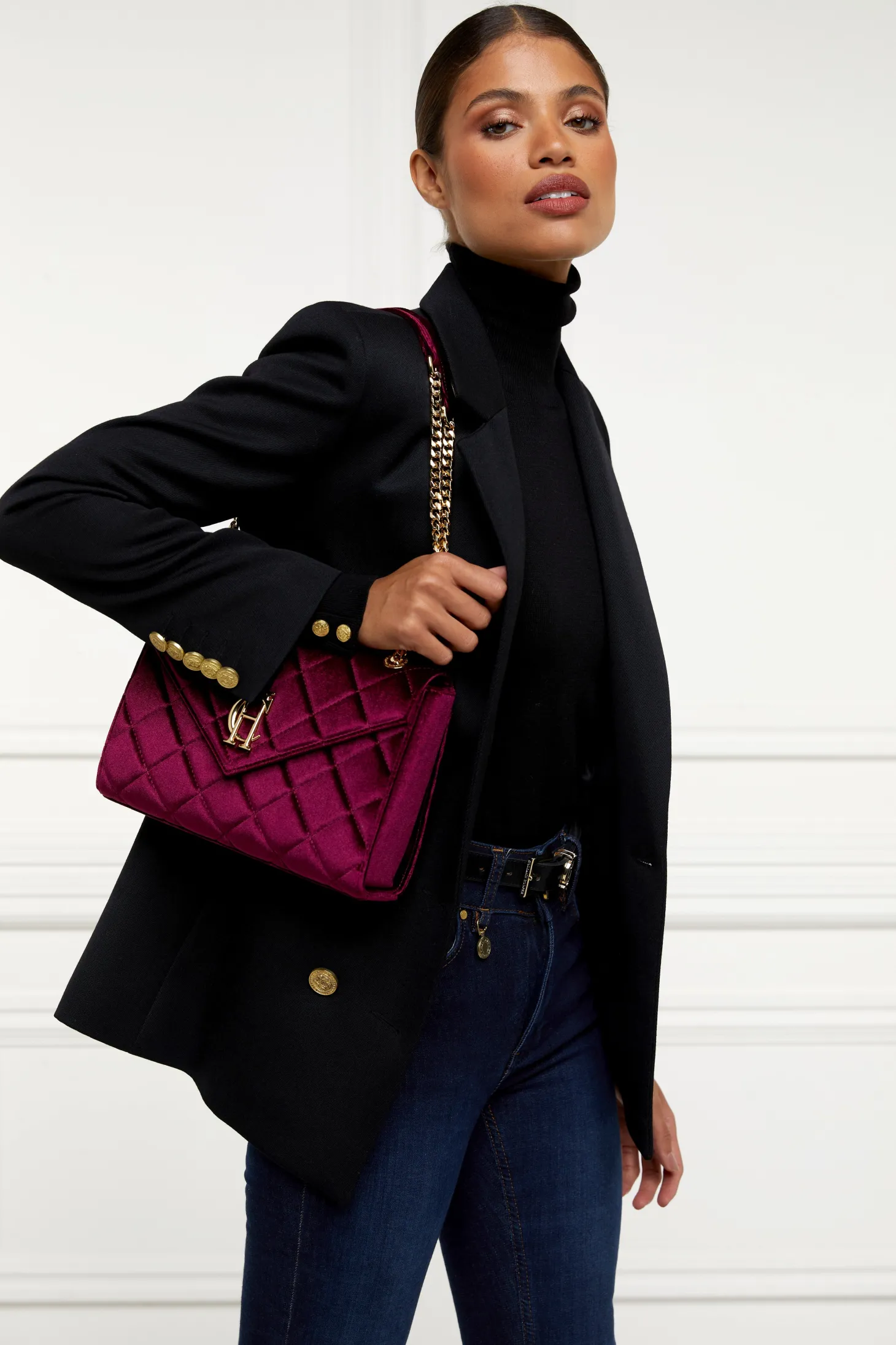 Women Holland Cooper Shoulder Bags | Bags | Knightsbridge Shoulder Bag (Merlot Velvet)