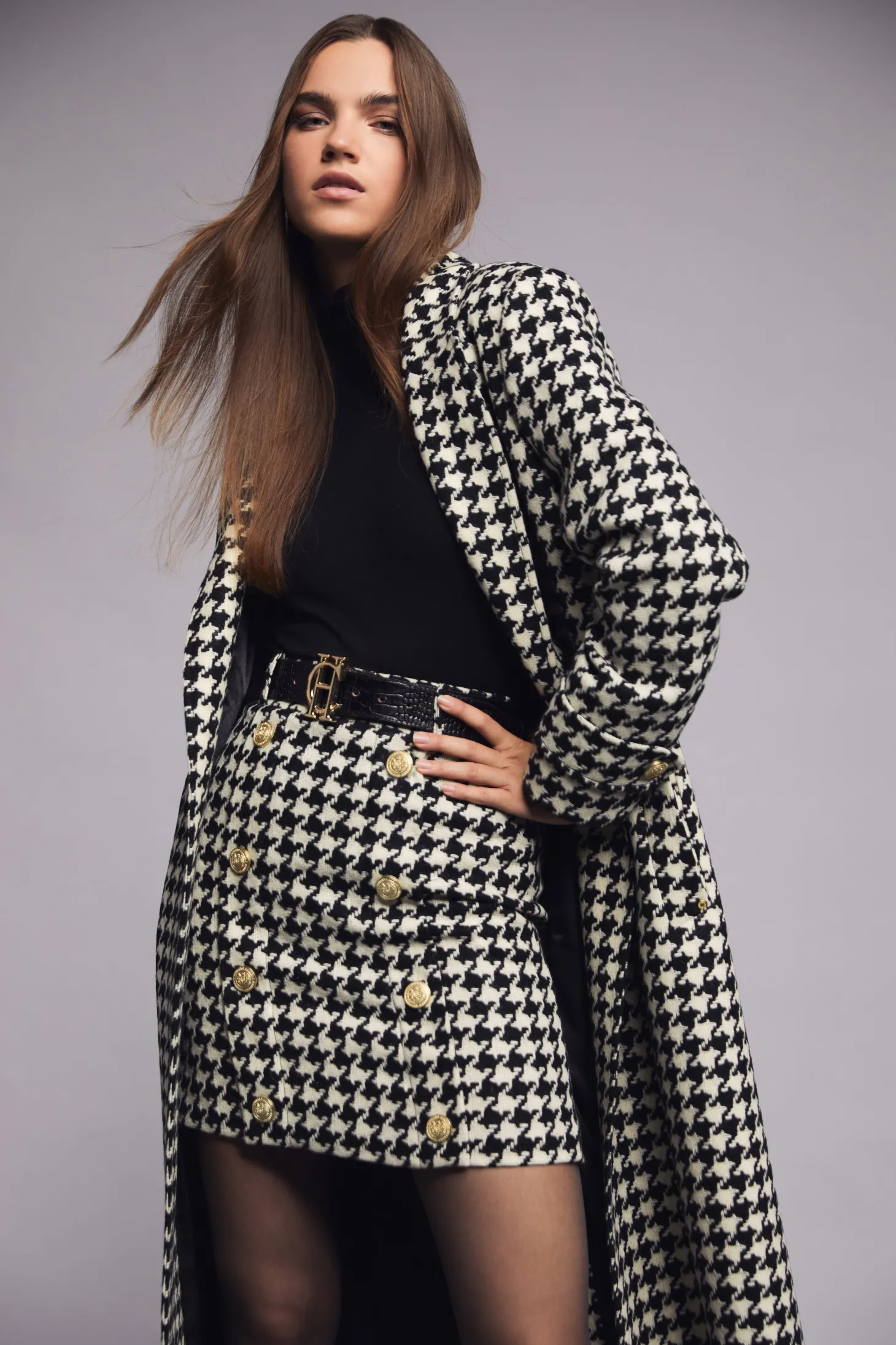 Women Holland Cooper Skirts | Tailoring | Knightsbridge Skirt (Large Scale Houndstooth)