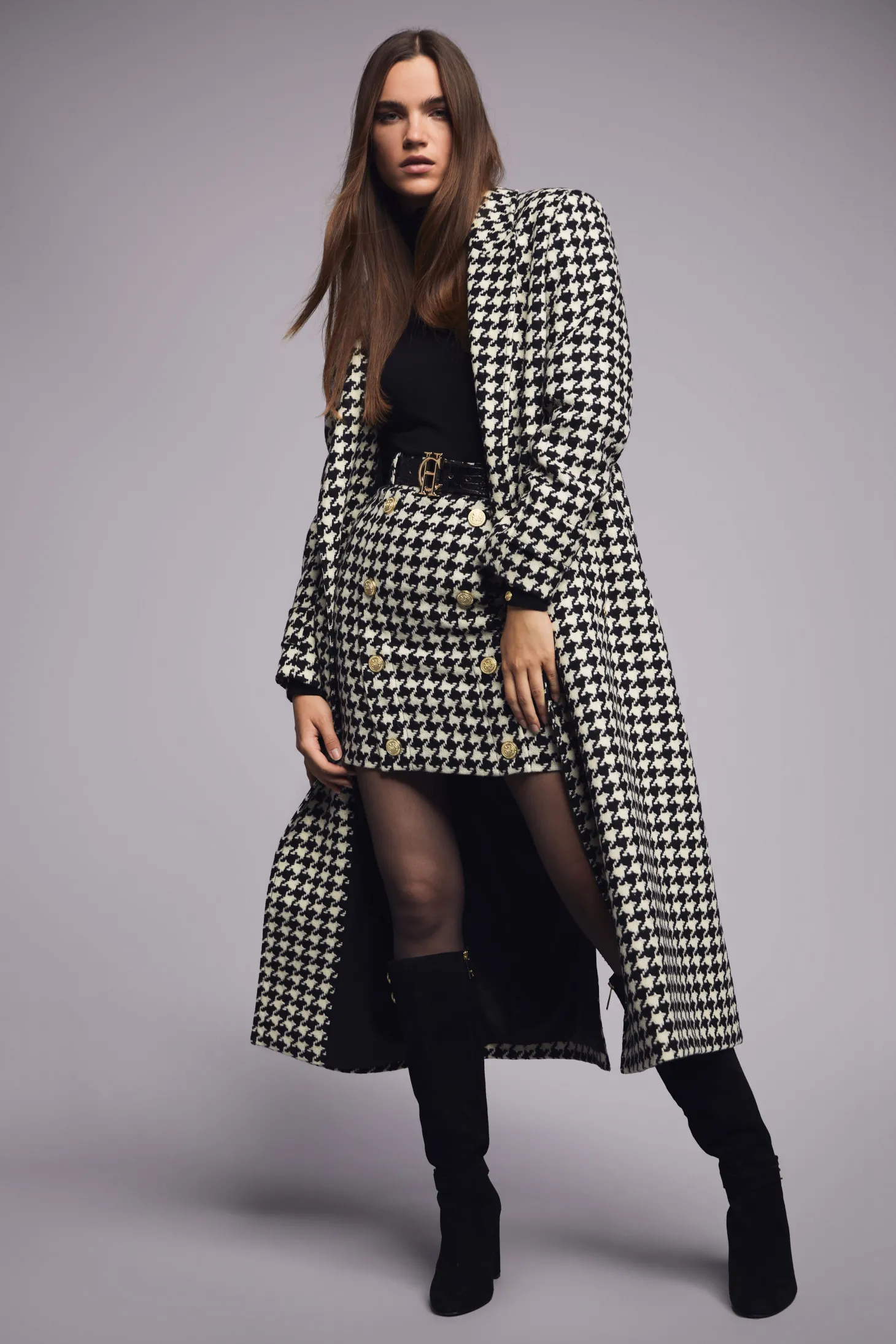 Women Holland Cooper Skirts | Tailoring | Knightsbridge Skirt (Large Scale Houndstooth)