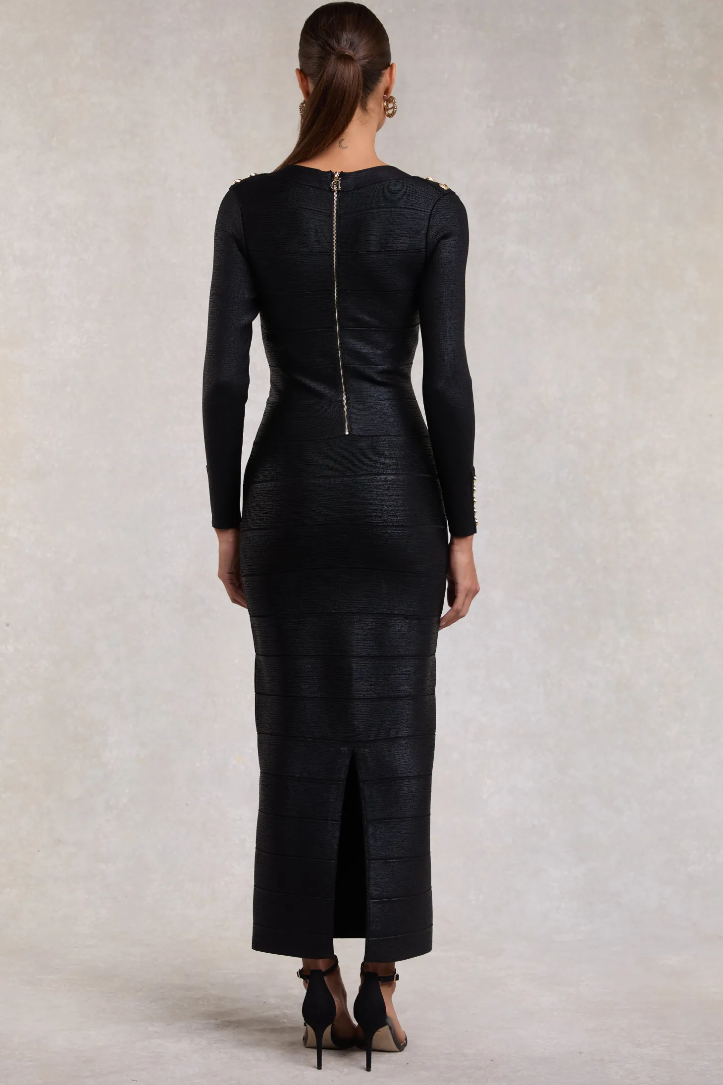 Women Holland Cooper Dresses | Lottie Bandage Dress (Black Foil)