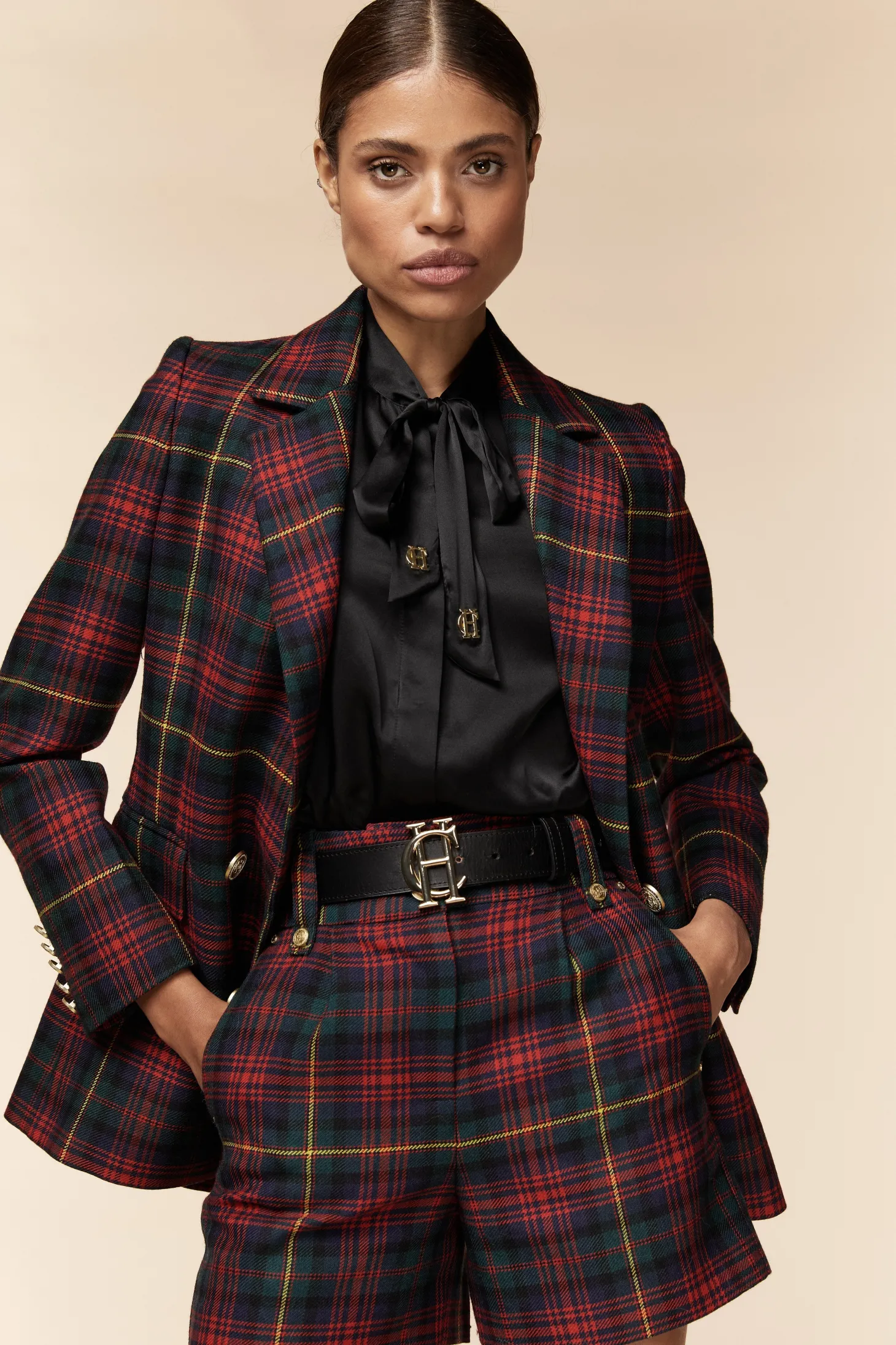 Women Holland Cooper Shorts | Tailoring | Luxe Tailored Short (Logan Tartan)