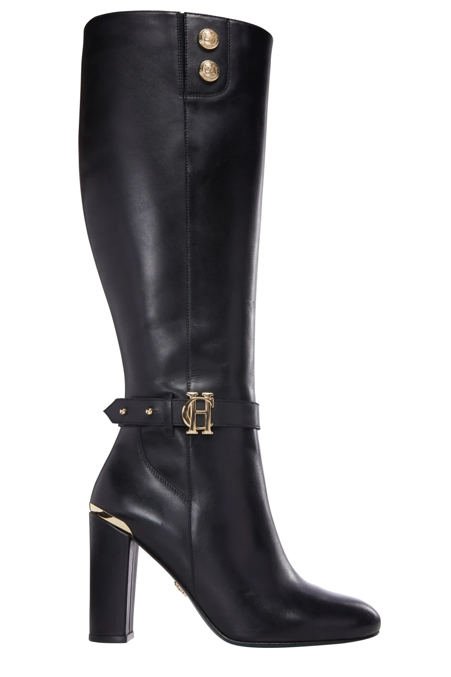 Women Holland Cooper Boots | Marlborough Knee Boot (Black Leather)