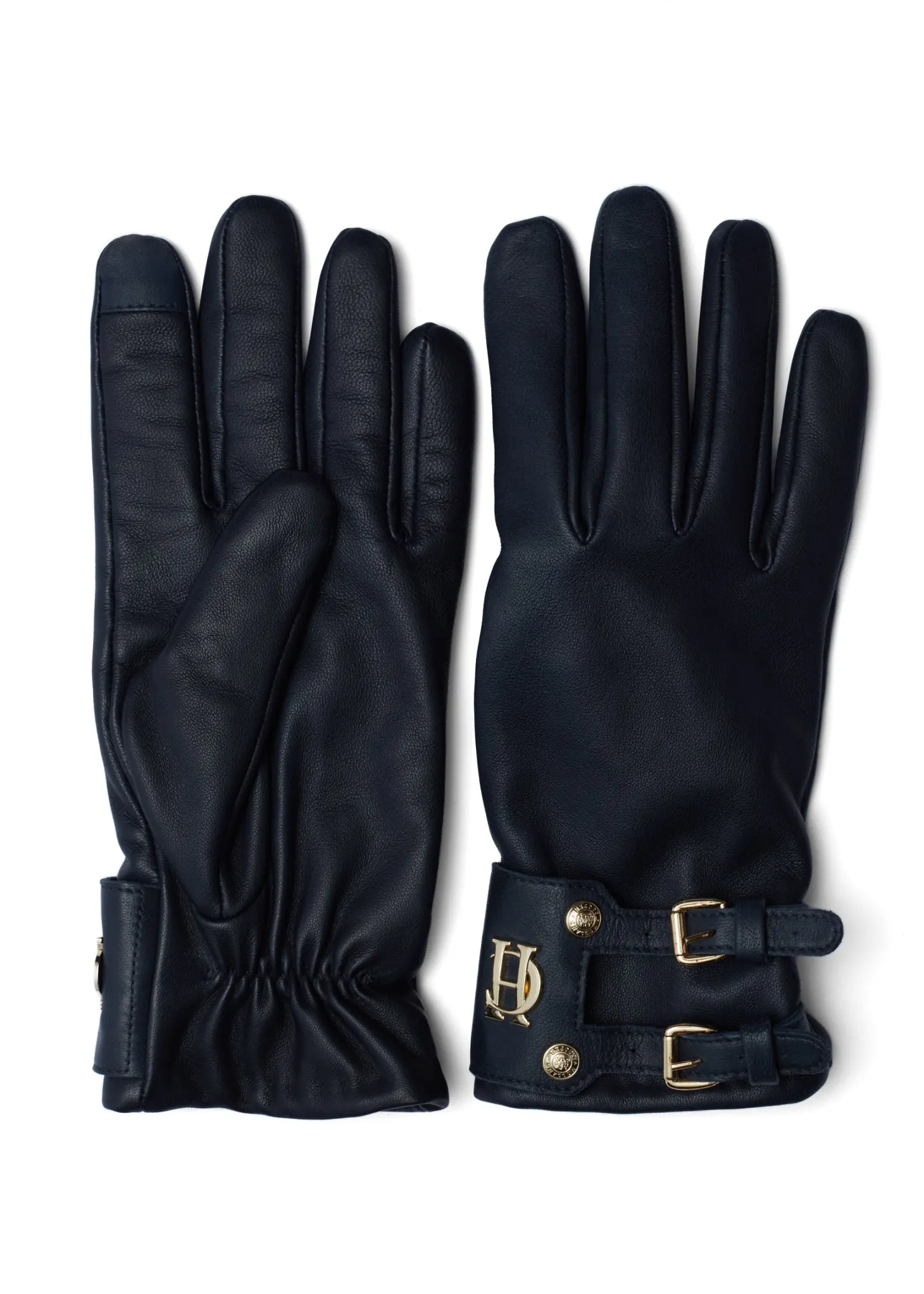 Women Holland Cooper Gloves | Gloves | Monogram Leather Gloves (Ink Navy)