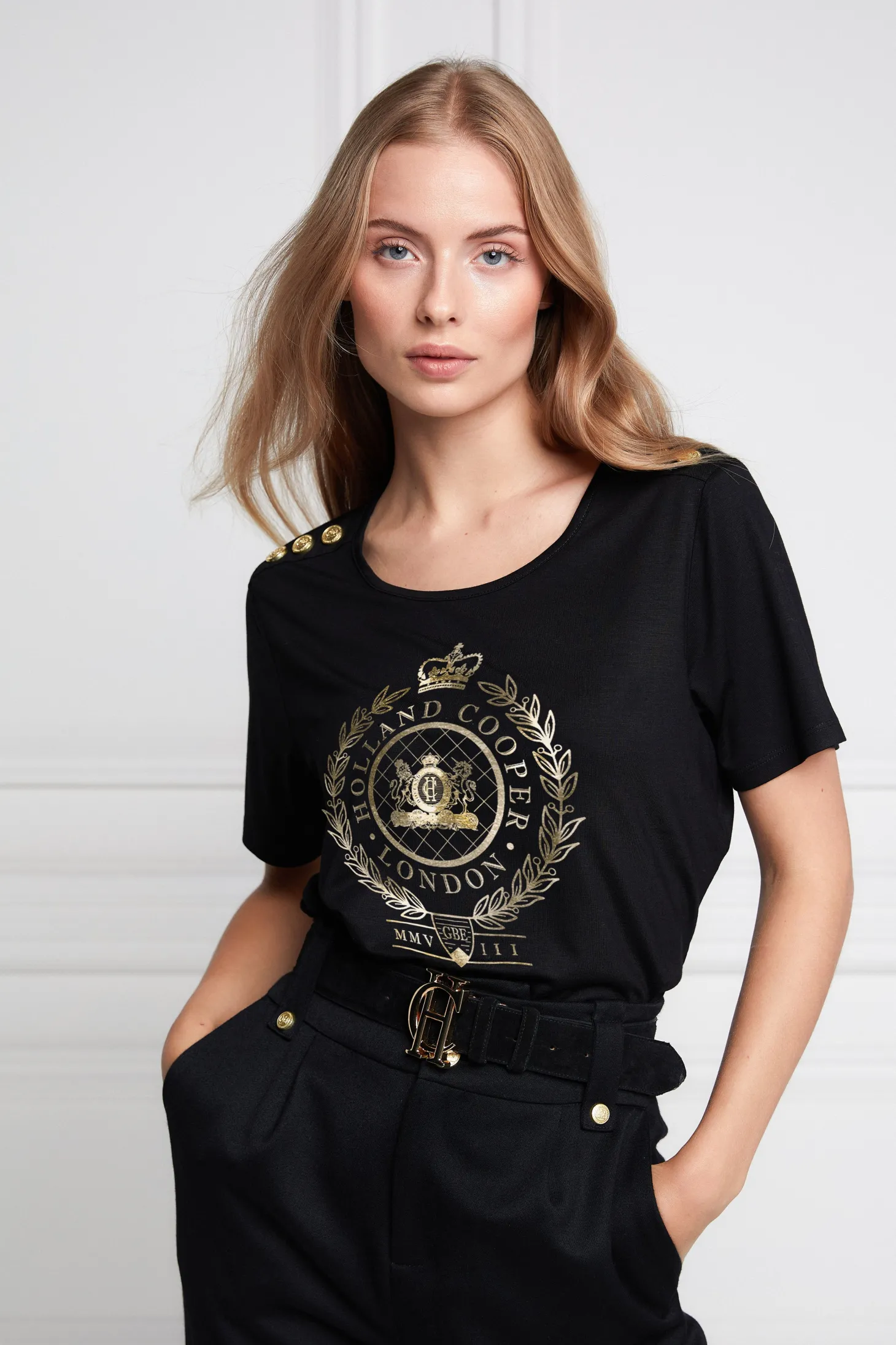 Women Holland Cooper Tees | Ornate Crest Tee