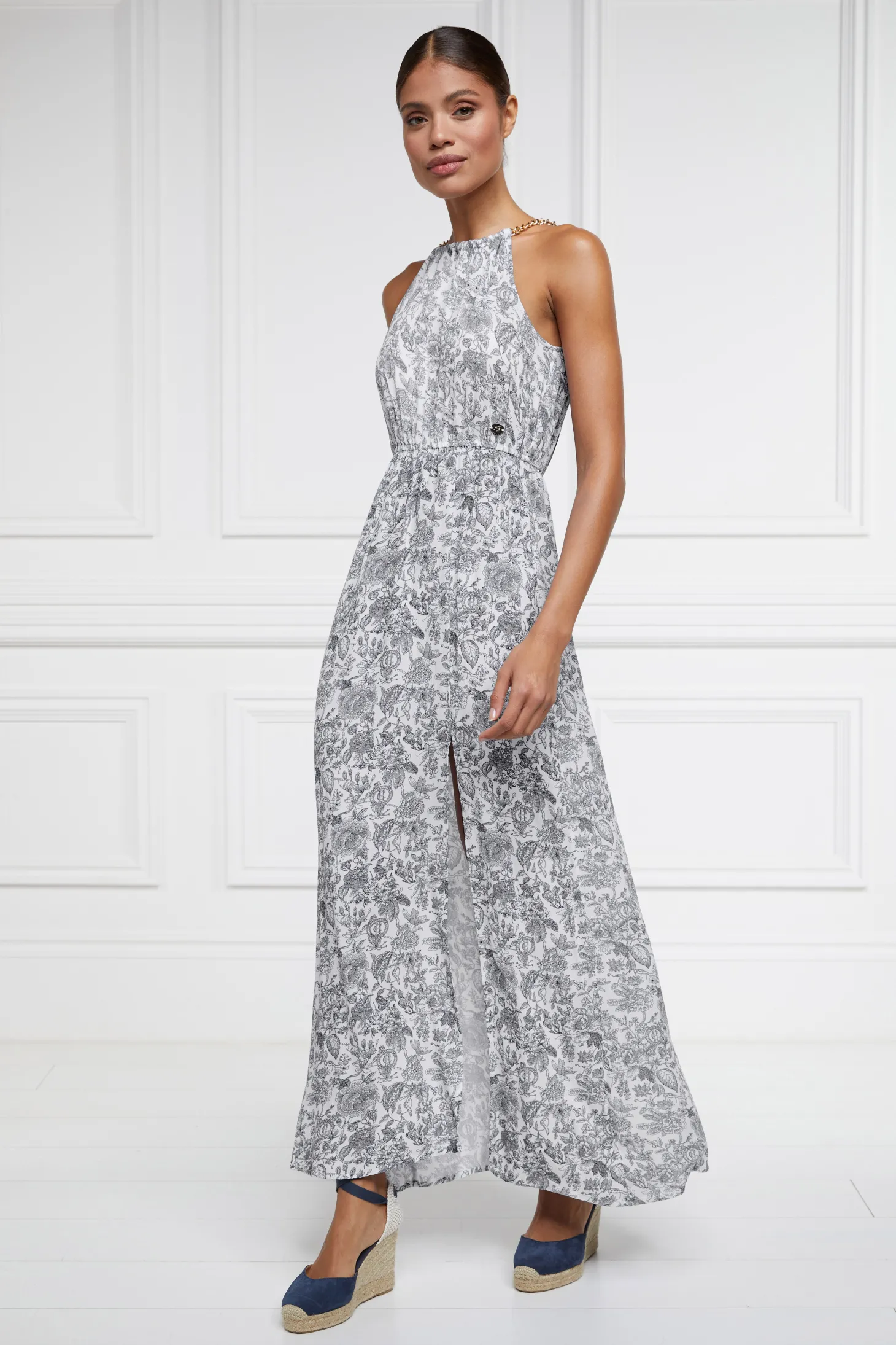 Women Holland Cooper Dresses | Paloma Maxi Dress (White Willow)