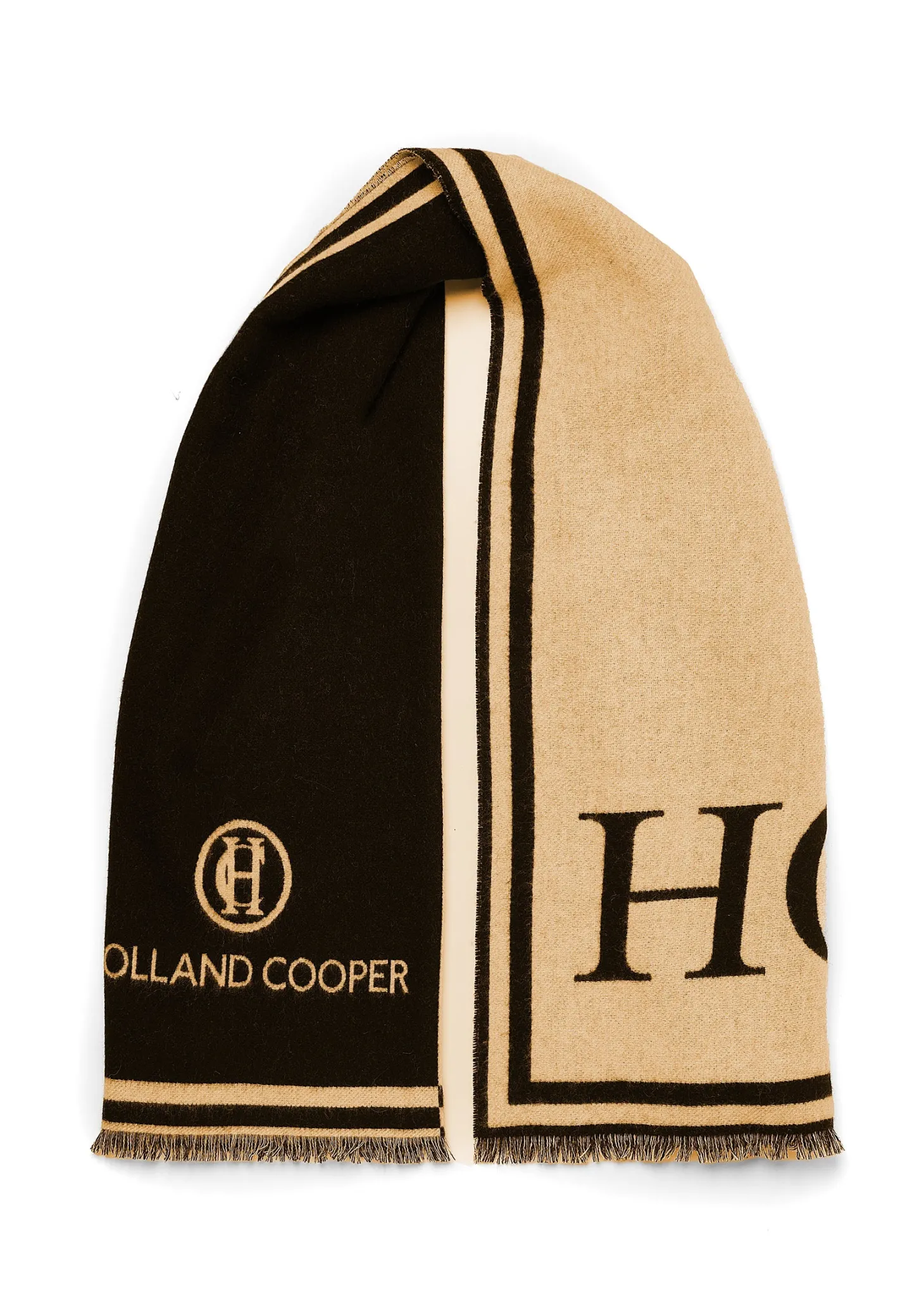 Women Holland Cooper Scarves | Scarves | Regency Monogram Scarf (Black Camel)